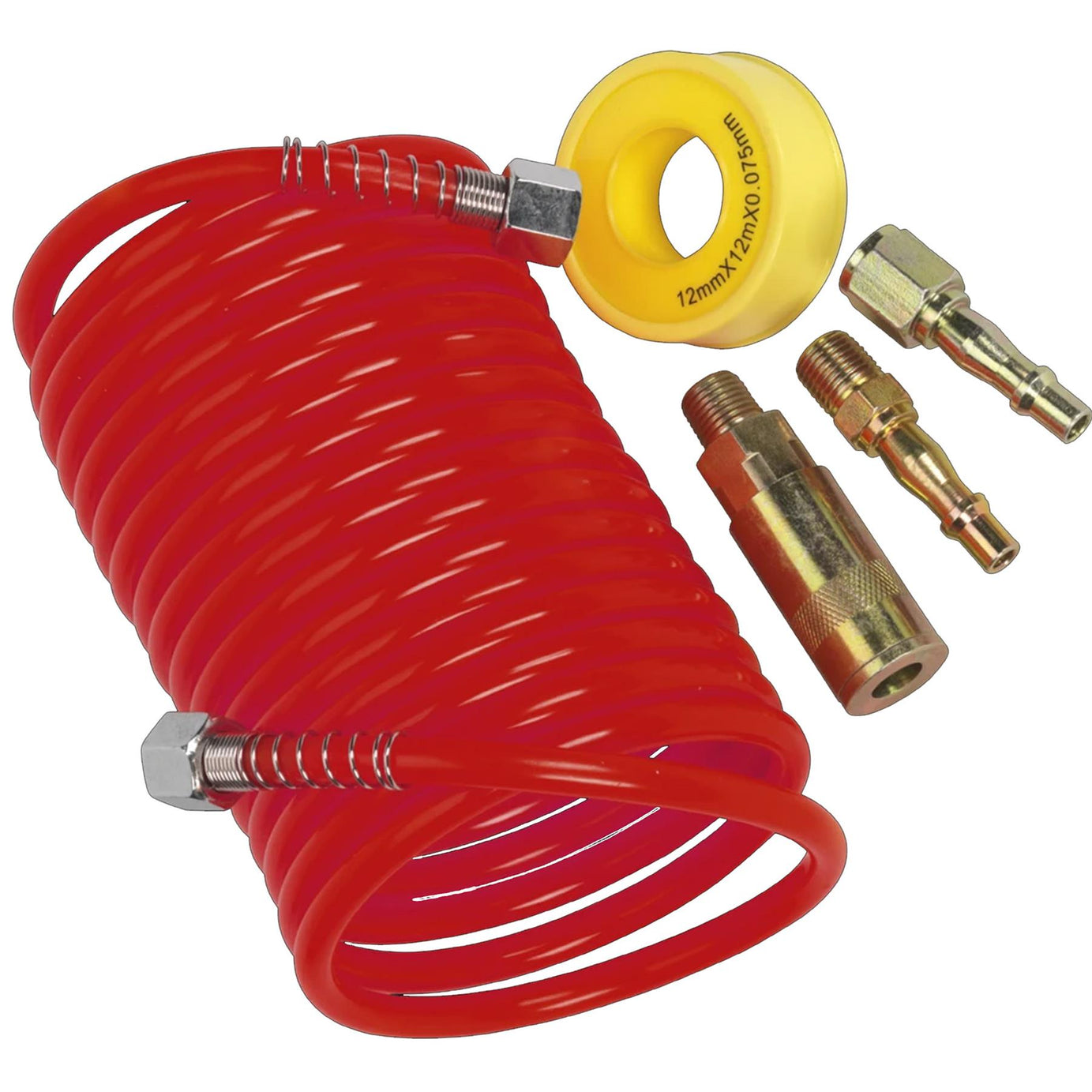 Sealey Air Hose Kit 5m x 5mm PU Coiled with Connectors