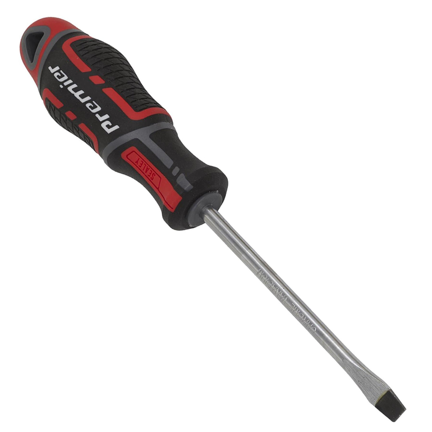 Sealey Screwdriver Slotted 6 x 100mm Flat Soft Grip Handle Magnetic GripMAX