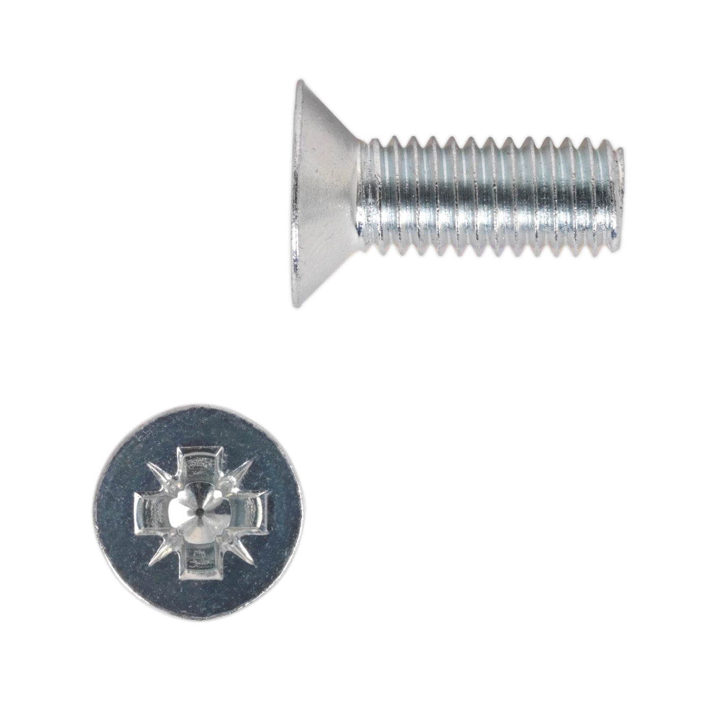 Sealey Machine Screw M8 x 20mm Countersunk Pozi Zinc Pack of 50