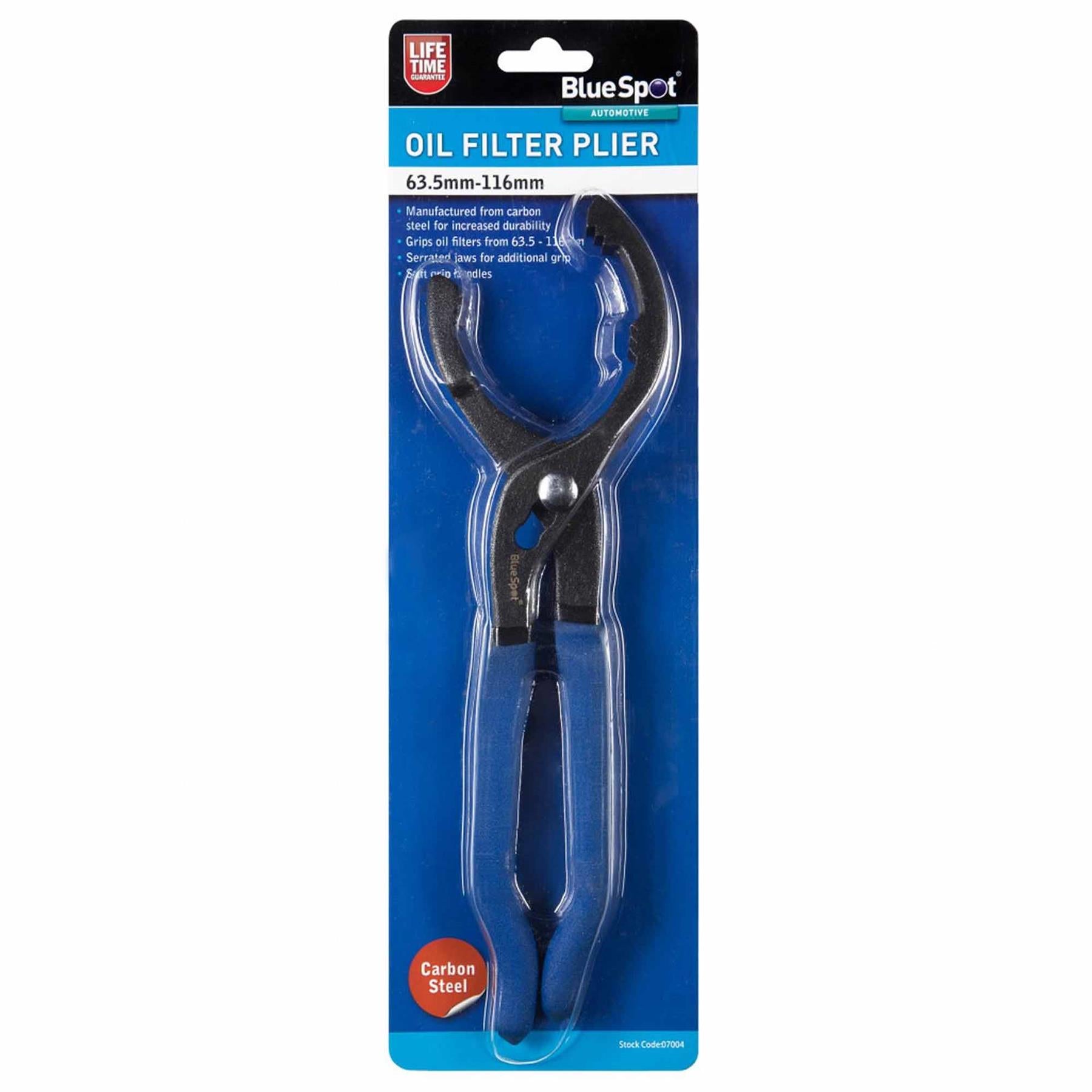Bluespot Oil Filter Adjustable Wrench Pliers Hand Removal Plier Tool 63.5 -116mm