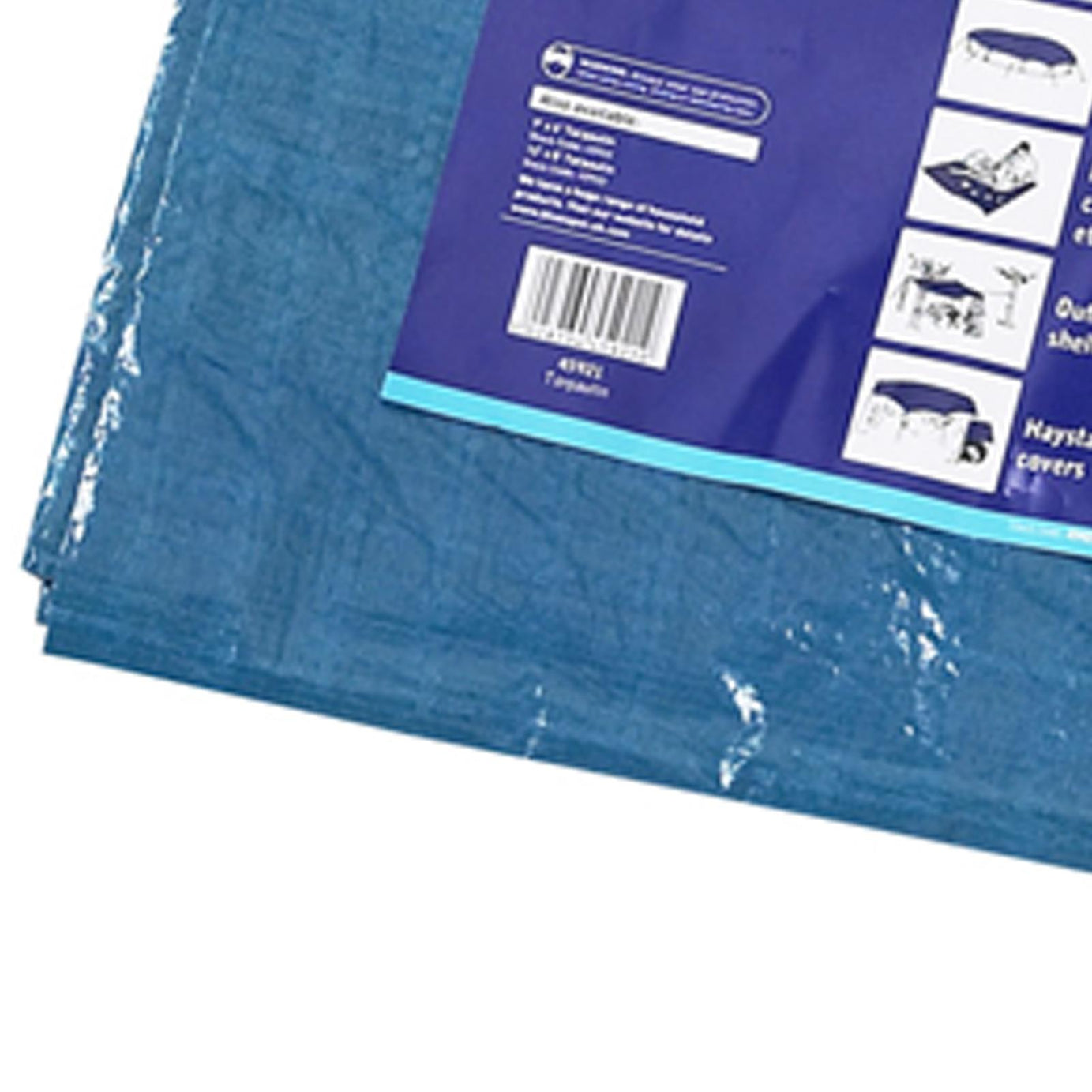 BlueSpot Tarpaulin Blue Waterproof Cover 2.7m x 1.8m Tarp Ground Camping Sheet