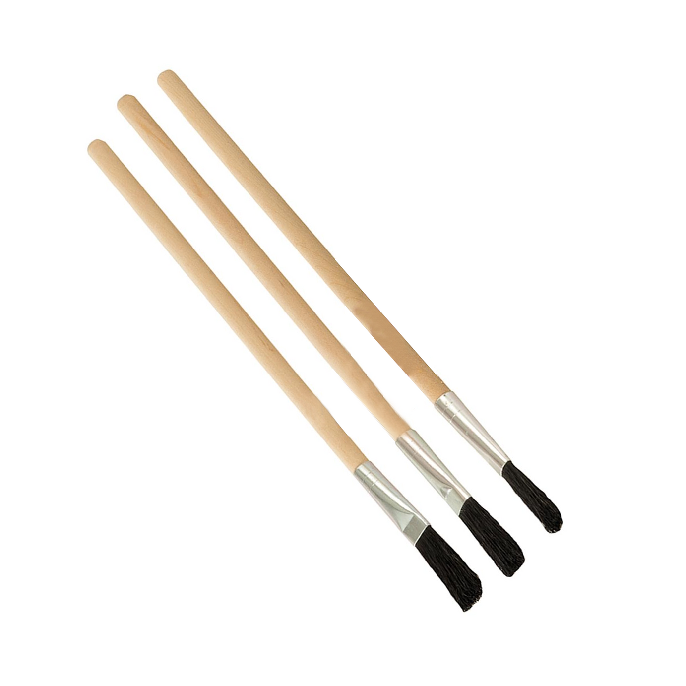 Flux Brushes 3pk Wooden Handle Durable Aluminium Ferrules Wooden Handle