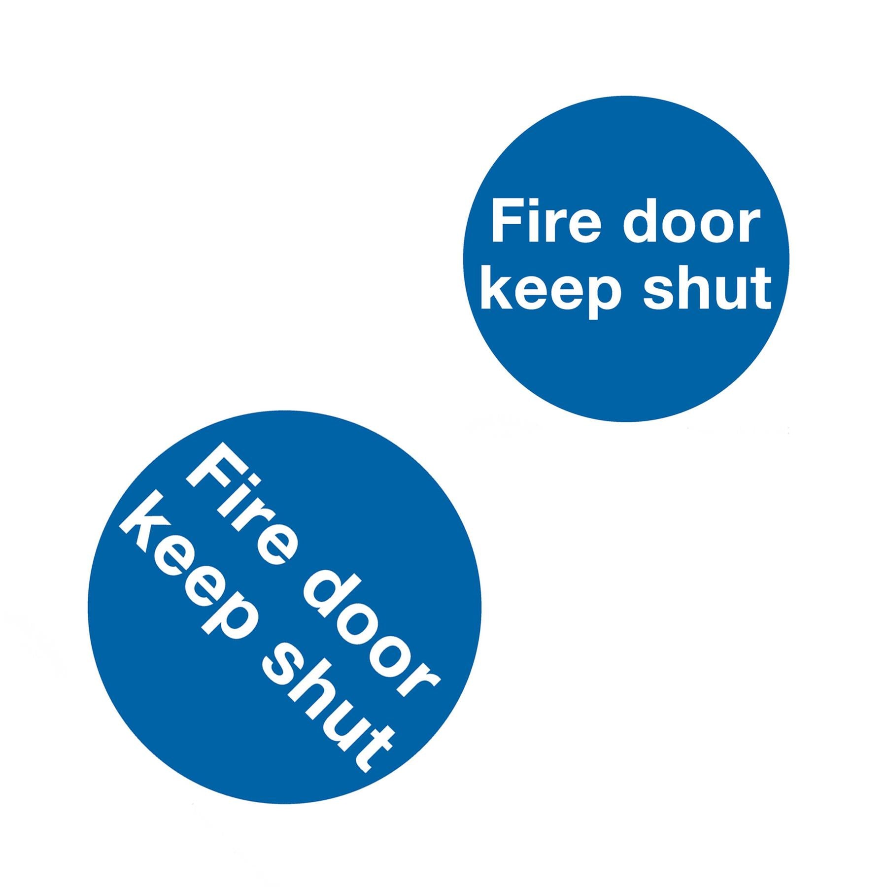Mandatory Safety Sign - Fire Door Keep Shut - Rigid Plastic