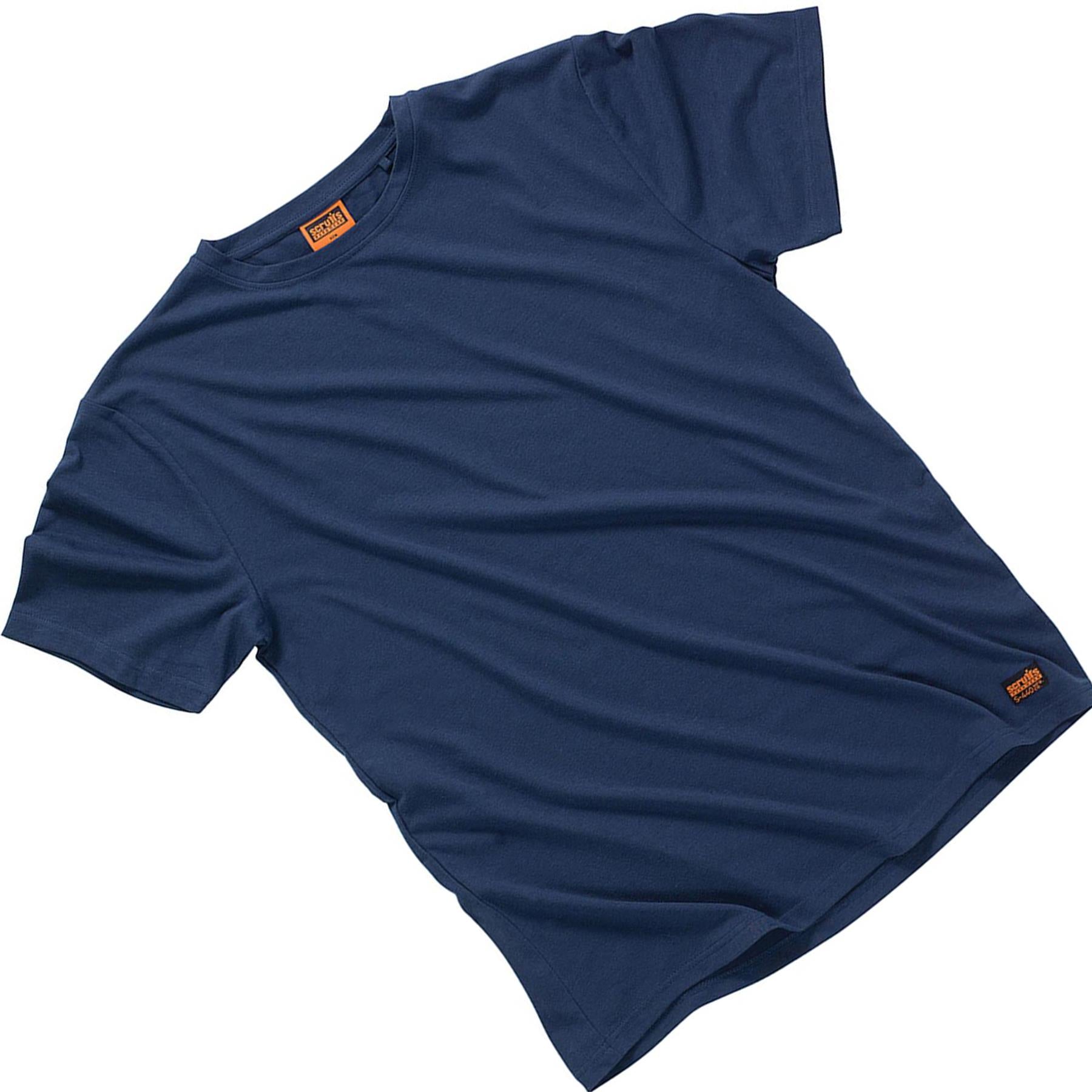 Scruffs Crew Neck T Shirt Short Sleeve Workwear Work Top Navy L