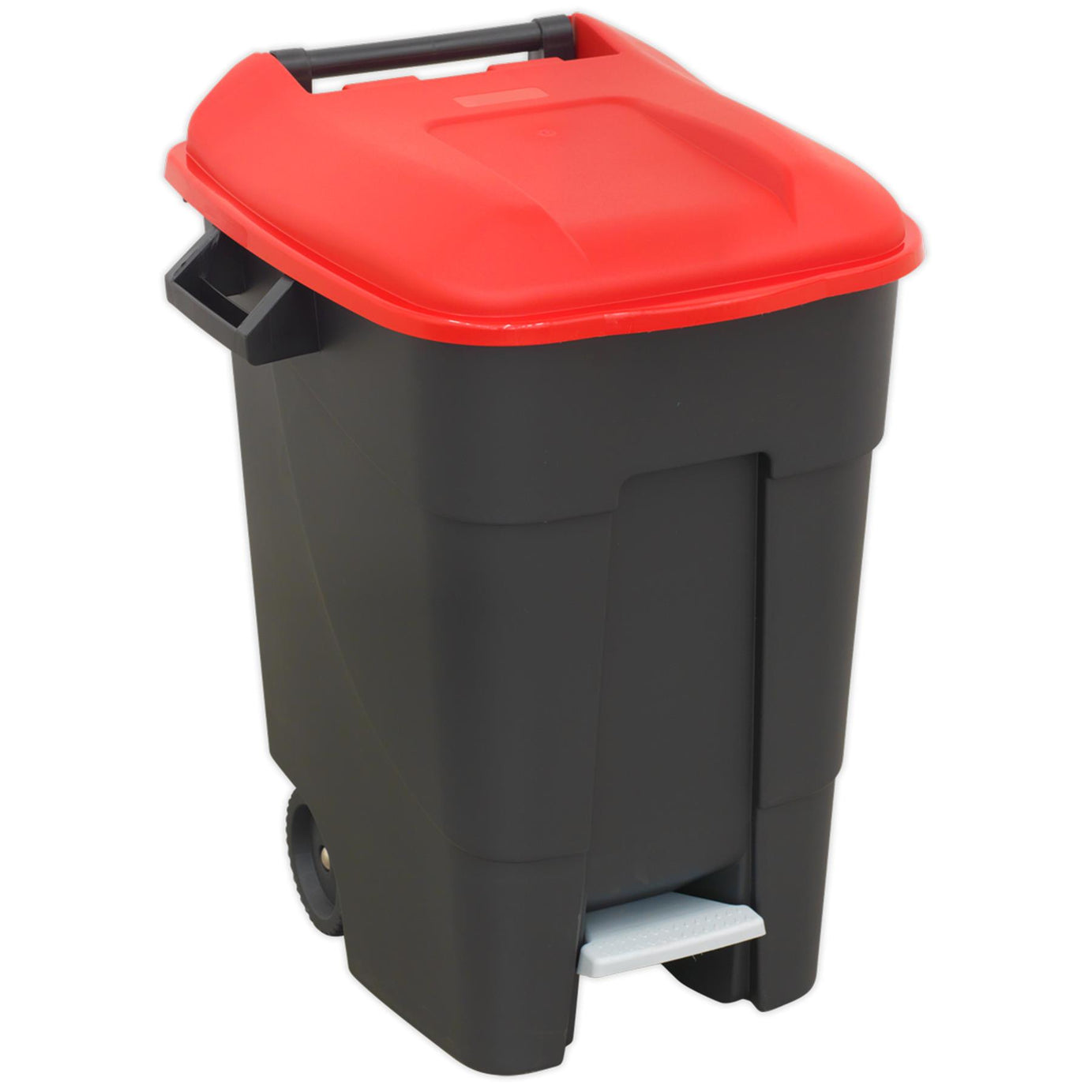 Sealey Refuse/Wheelie Bin with Foot Pedal 100L - Red
