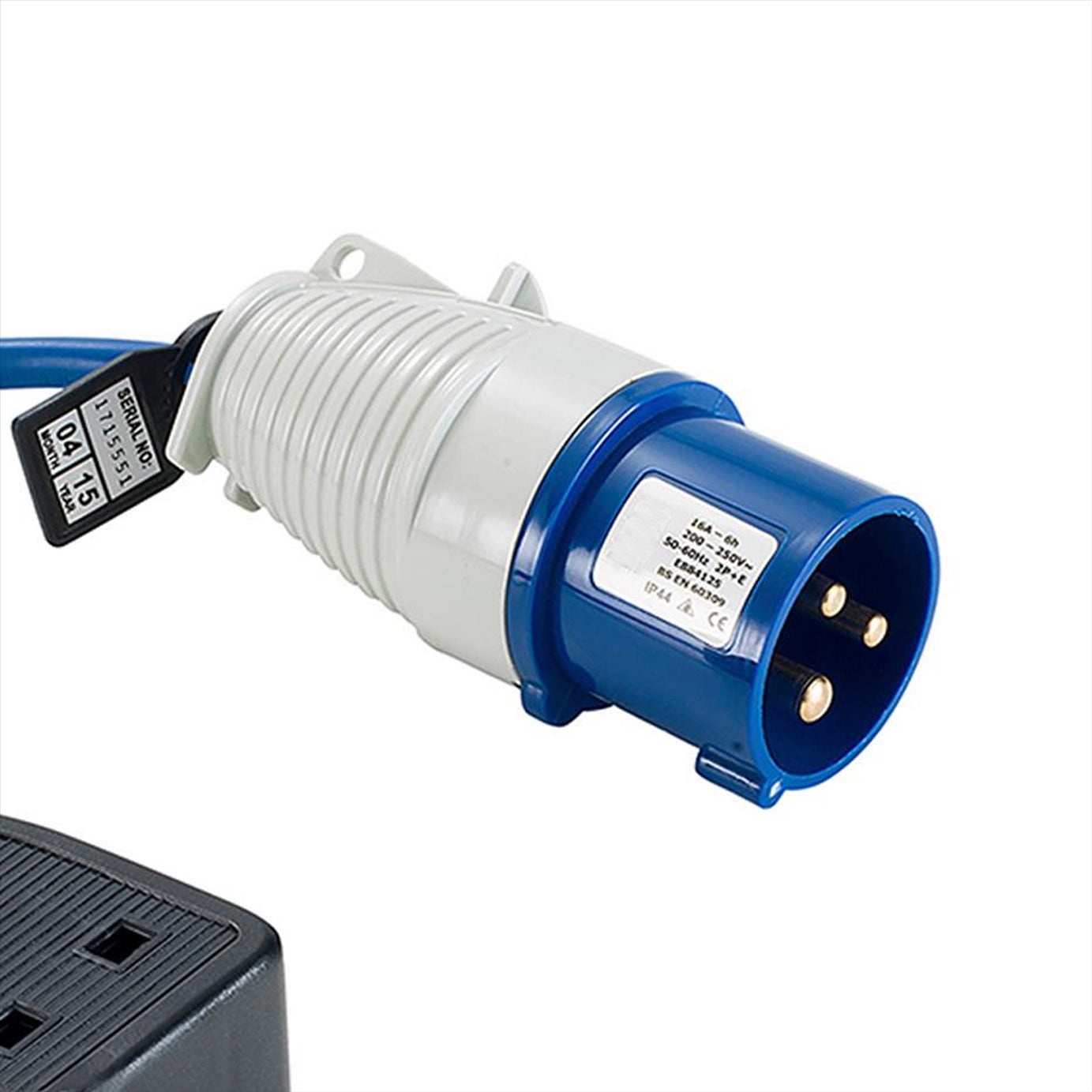 Defender Fly Lead Converter 16A - 13A 230V Single socket with 25cm cable