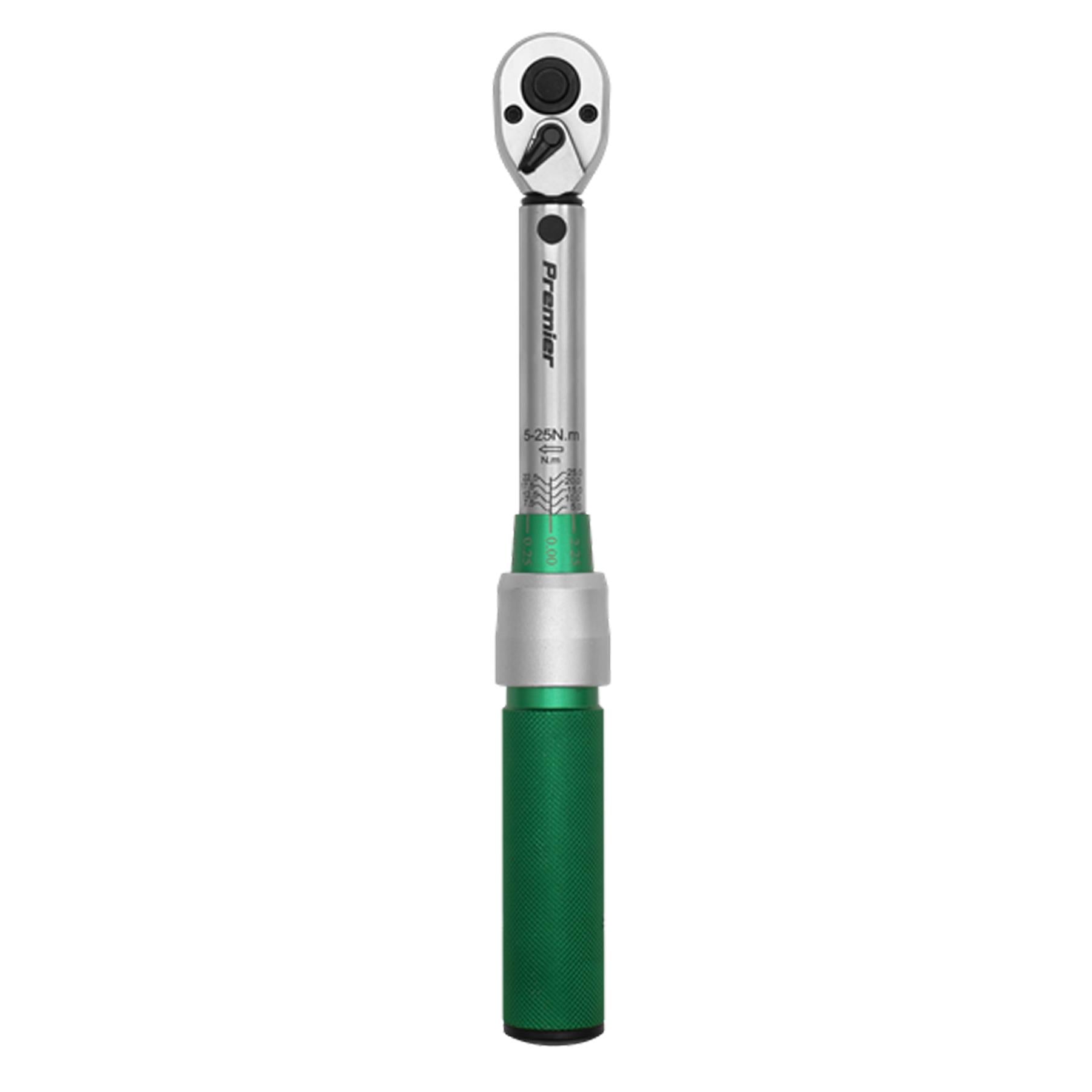Sealey Torque Wrench Micrometer Style 1/4"Sq Drive 5-25Nm-Calibrate