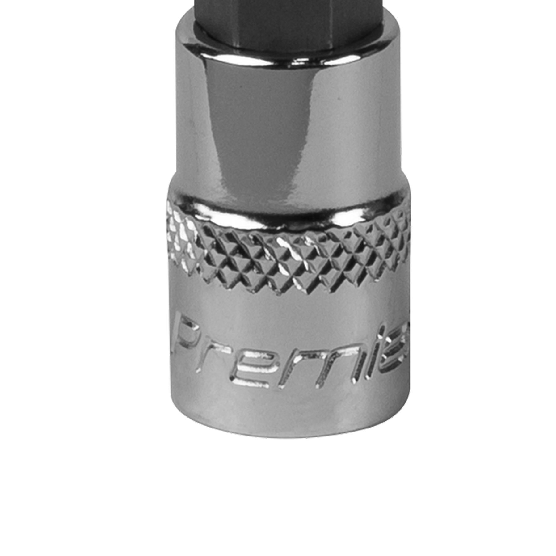 Sealey Hex Socket Bit 8mm 1/4"Sq Drive Chrome Vanadium Steel