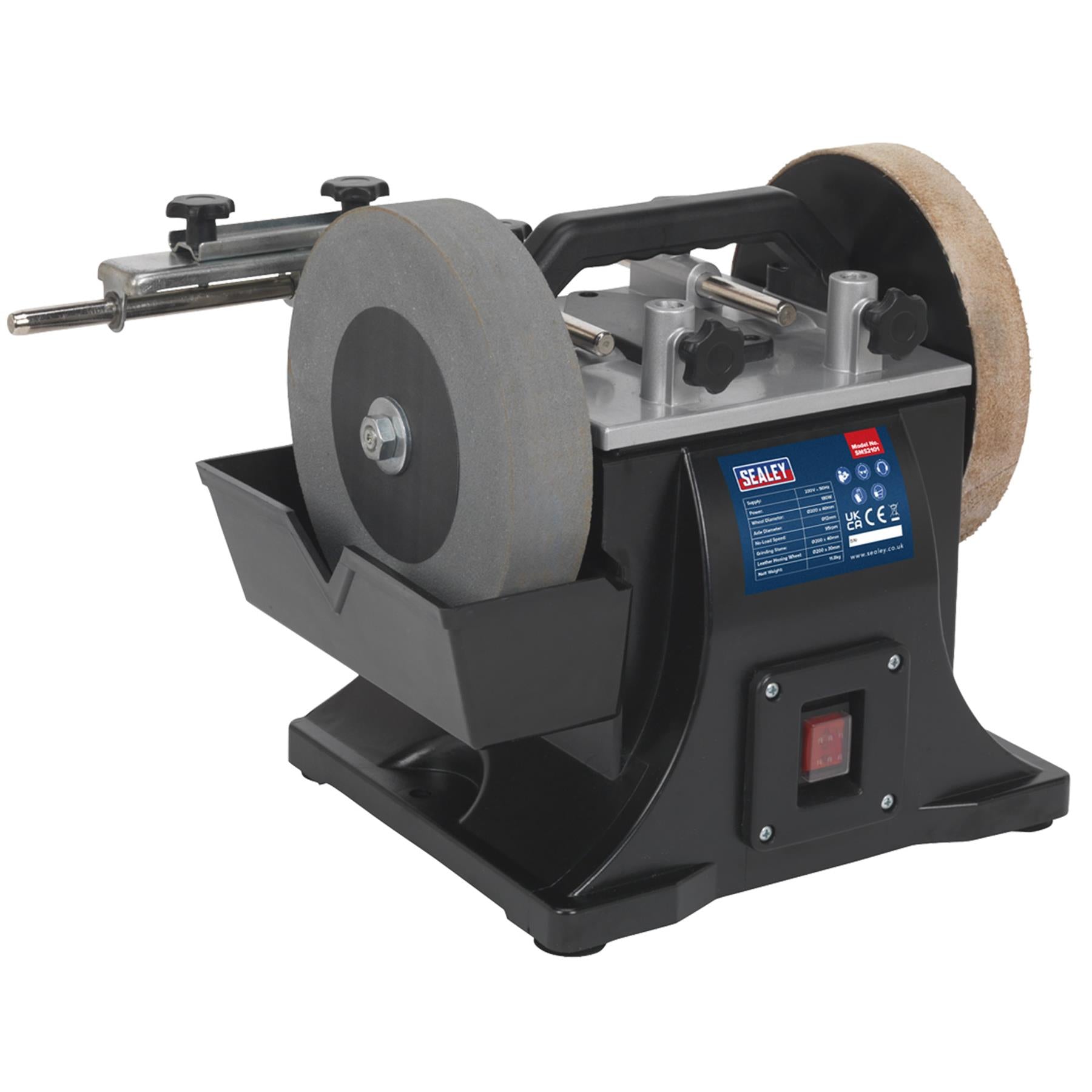 Sealey Sharpener 200mm with Honing Wheel For HSS tools