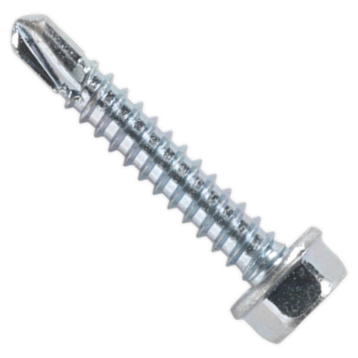 Sealey Self Drilling Screw 4.2 x 25mm Hex Head Zinc Pack of 100