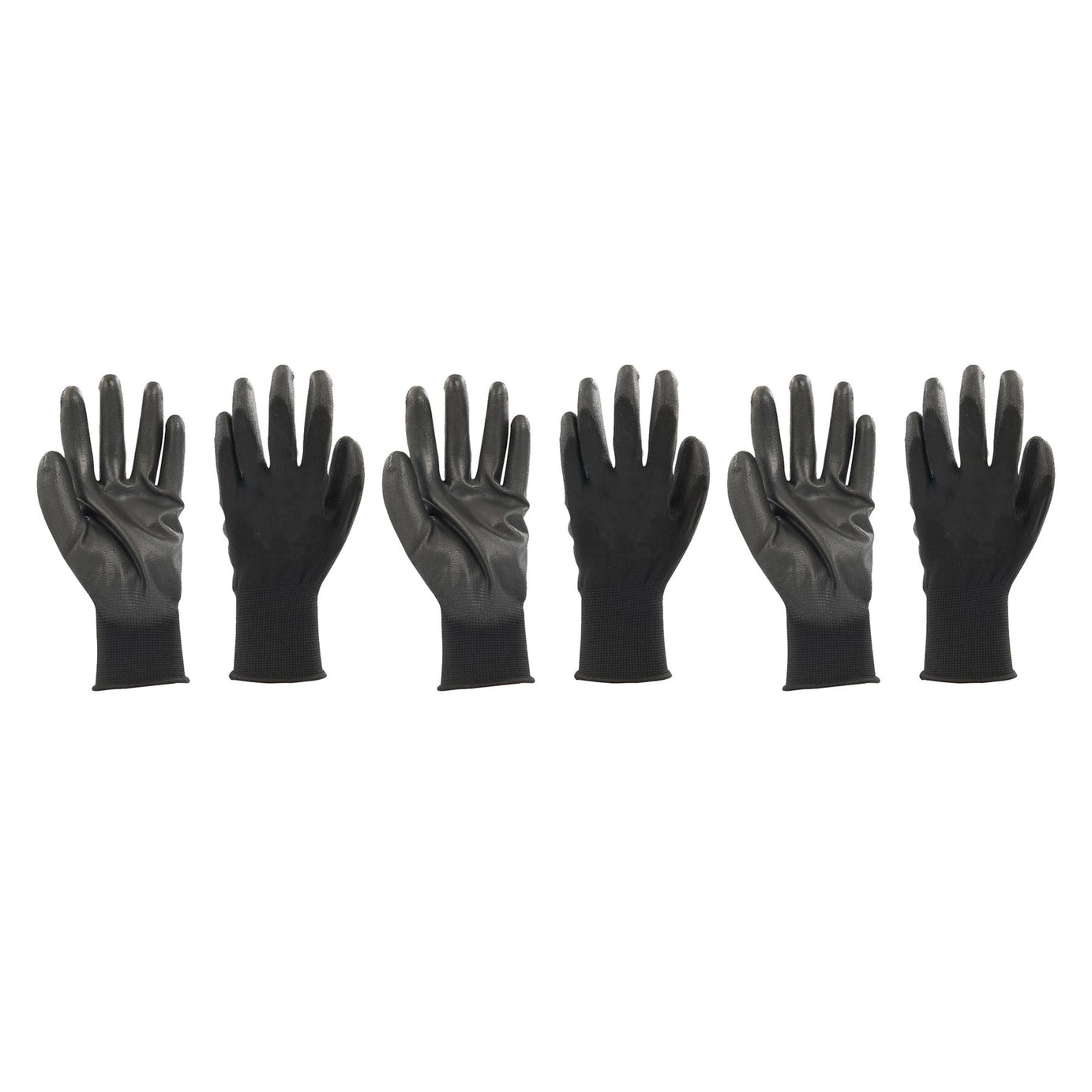 20x PU Palm Coated Work Wear Gardening Black Safety Gloves M 9