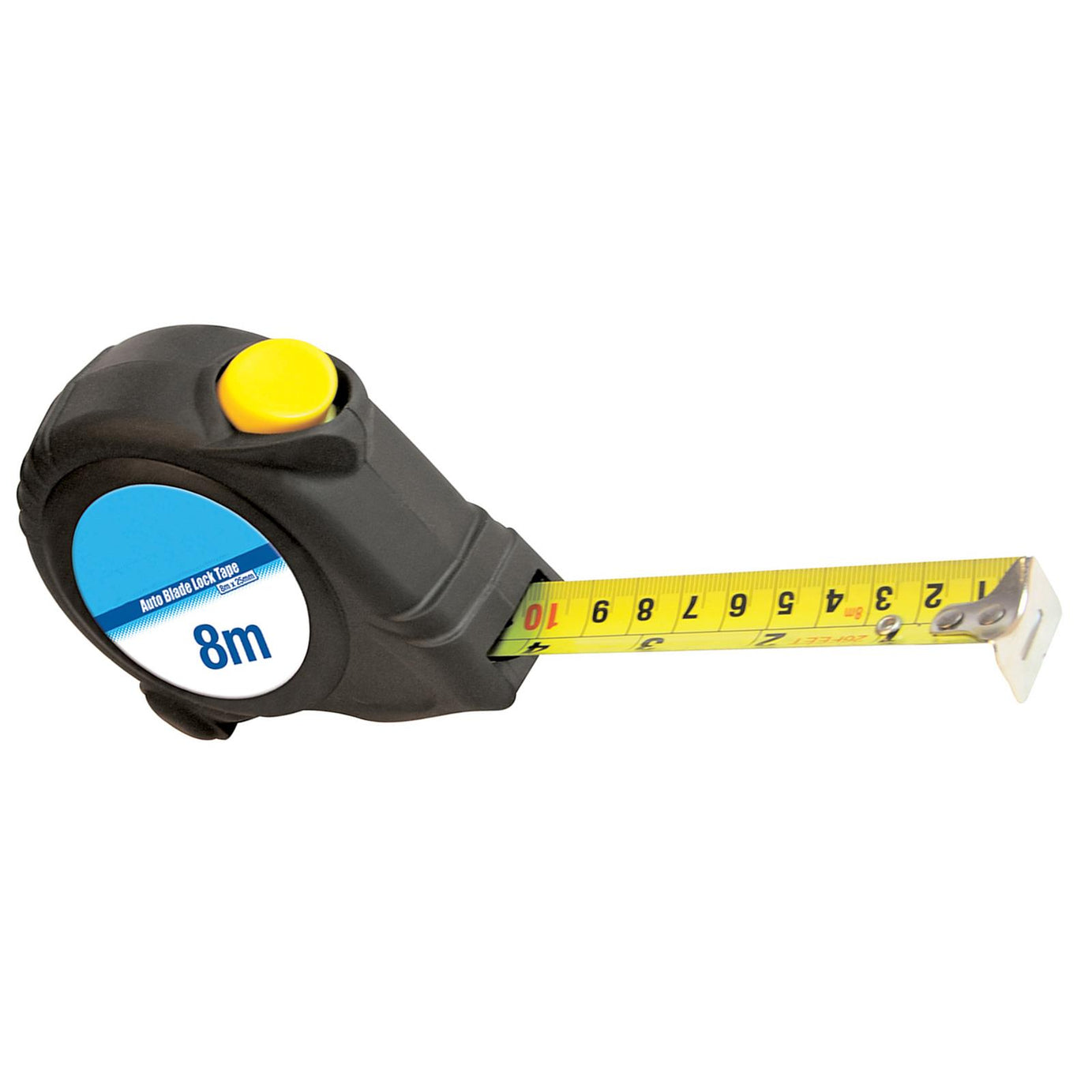 8m x 25mm Auto Blade Lock Tape Display Box Scratch-Resistant Measuring Measure