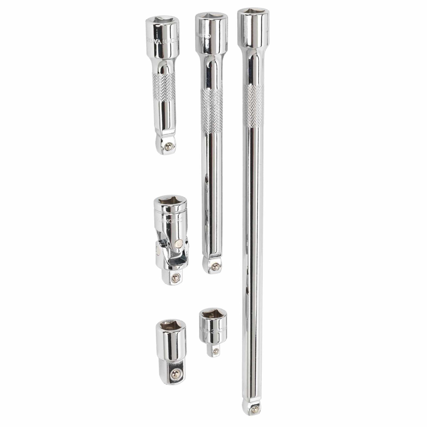 Sealey Wobble/Rigid Extension Bar, Adaptor & UJ Set 6pc 3/8"Sq Dr