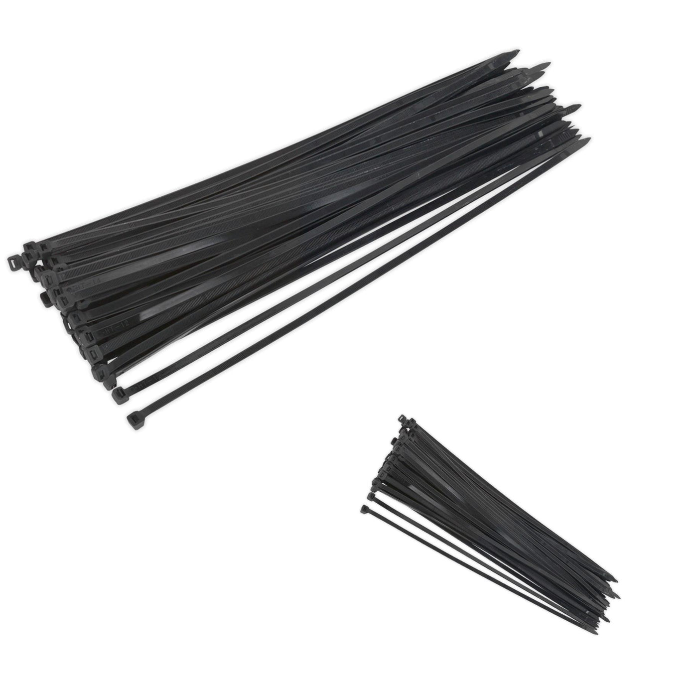 Sealey Cable Ties Nylon Zip Tie Wraps Strong Long 450 x 7.6mm Black Pack of 50