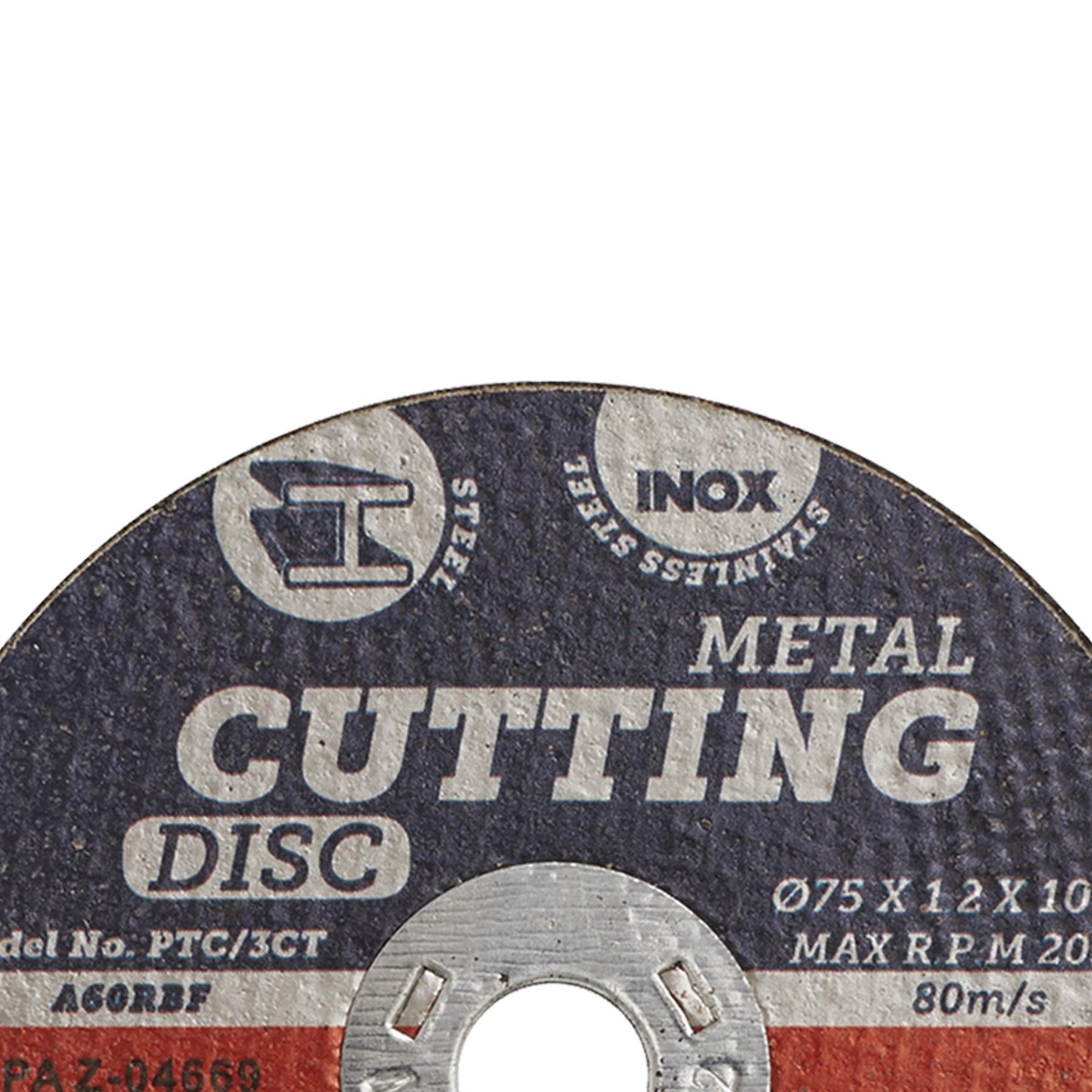 Sealey Cutting Disc Ø75 x 1.2mm 10mm Bore For Stainless Steel