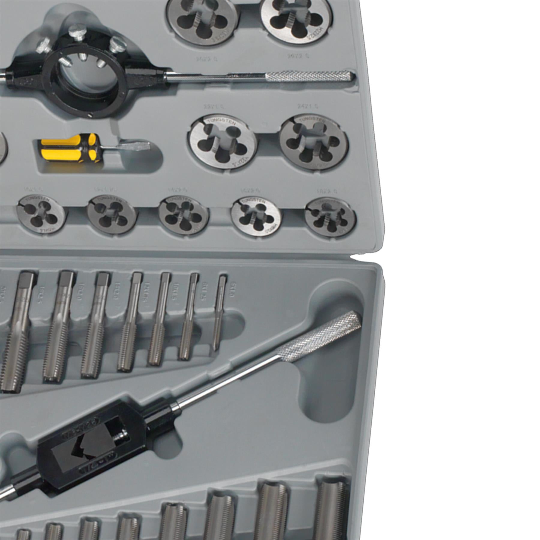 Sealey 45pc Tap and Die Set Split Dies Metric Thread Cutting Tool M6 - M24 Steel