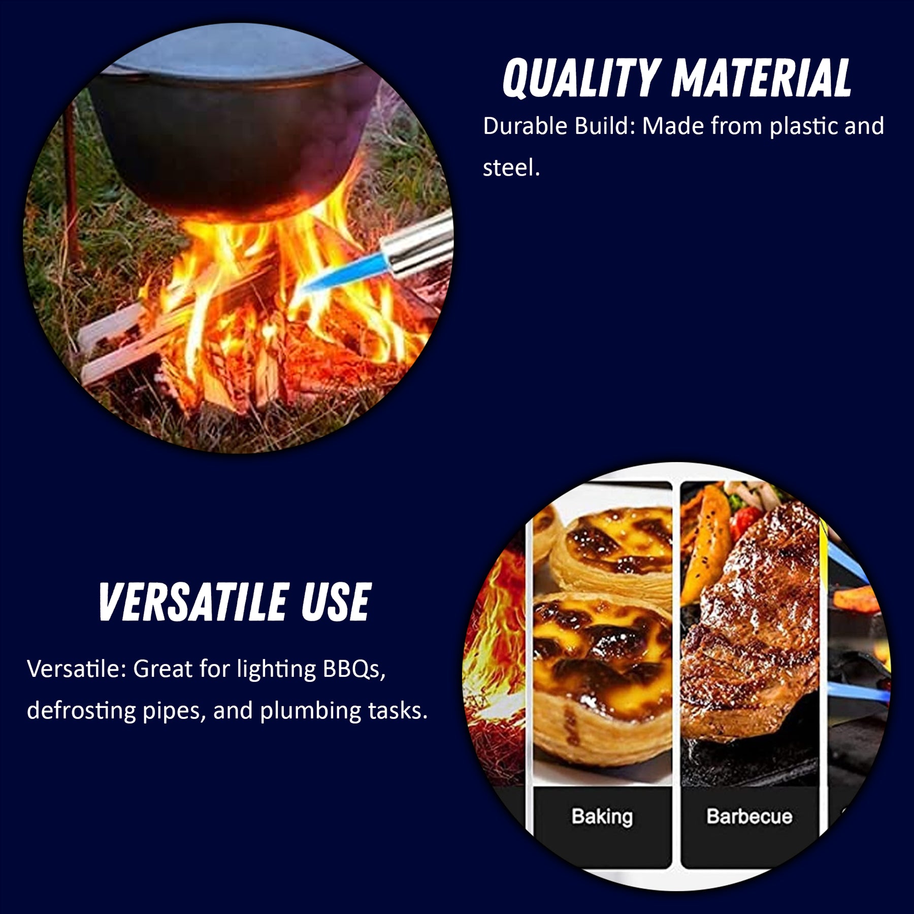 Blow Torch Burner Welding Auto Ignition Soldering BBQ Flame Thrower MultiPurpose