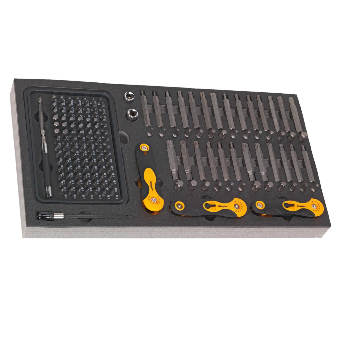 Sealey Tool Tray with Specialised Bits & Folding Hex Keys 192pc