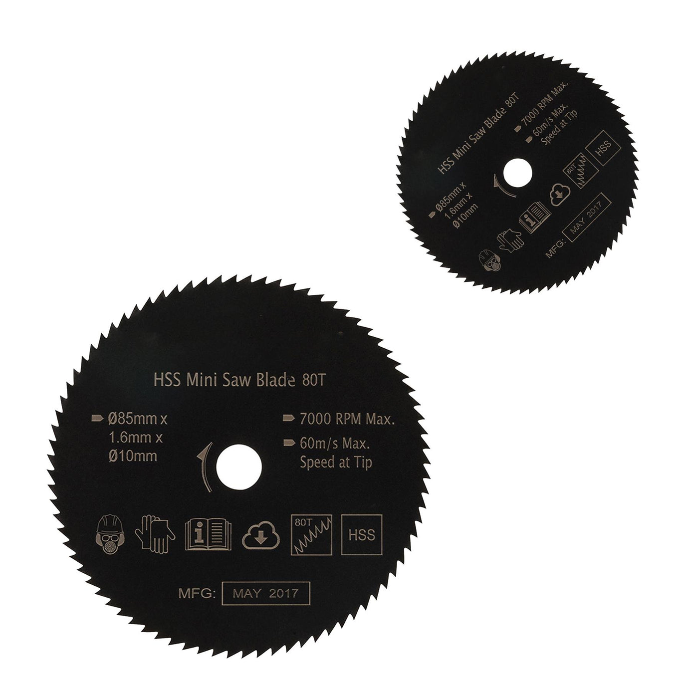 HSS Mini Saw Blade Titan Worx 85mm Diameter 10mm Bore - 80 Teeth