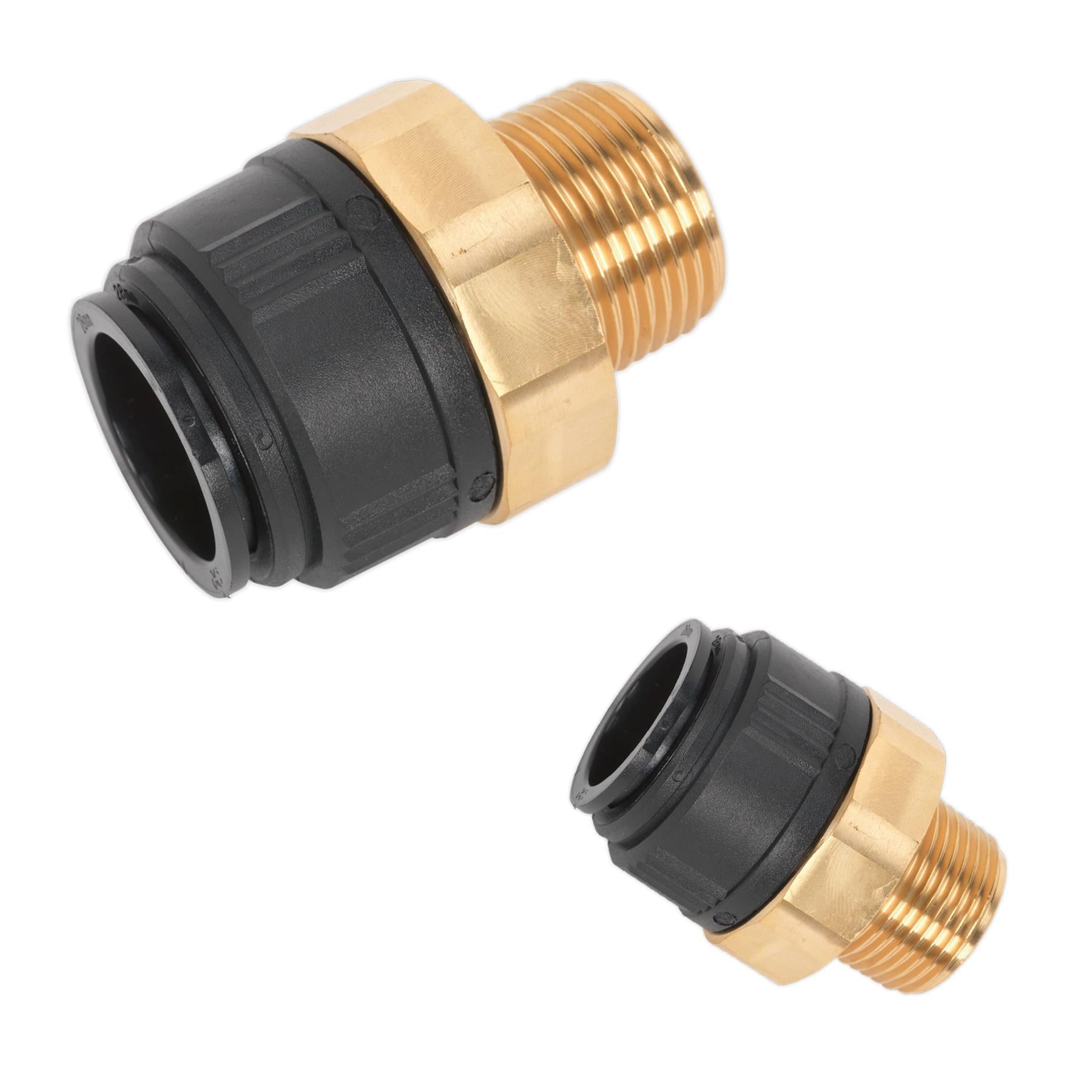 Sealey Straight Adaptor 28mm x 1"BSPT Brass (Speedfit - MM012808N)