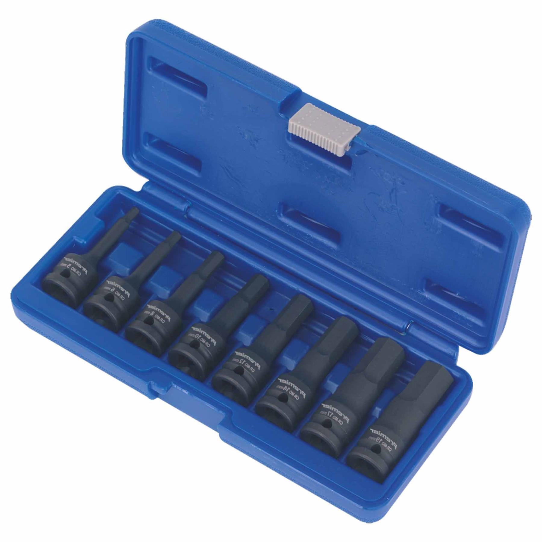 Sealey Impact Hex Socket Bit Set 8pc 1/2"Sq Drive