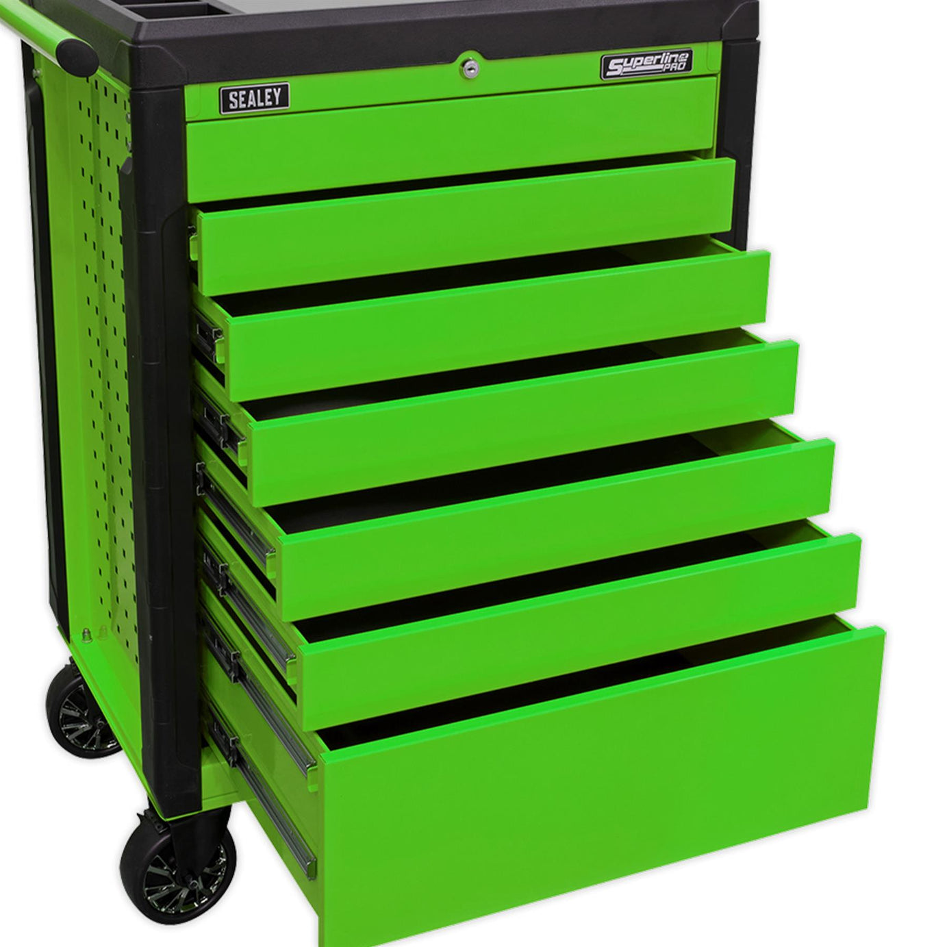 Sealey Rollcab 7 Drawer Push-To-Open Hi-Vis Green APPD7G