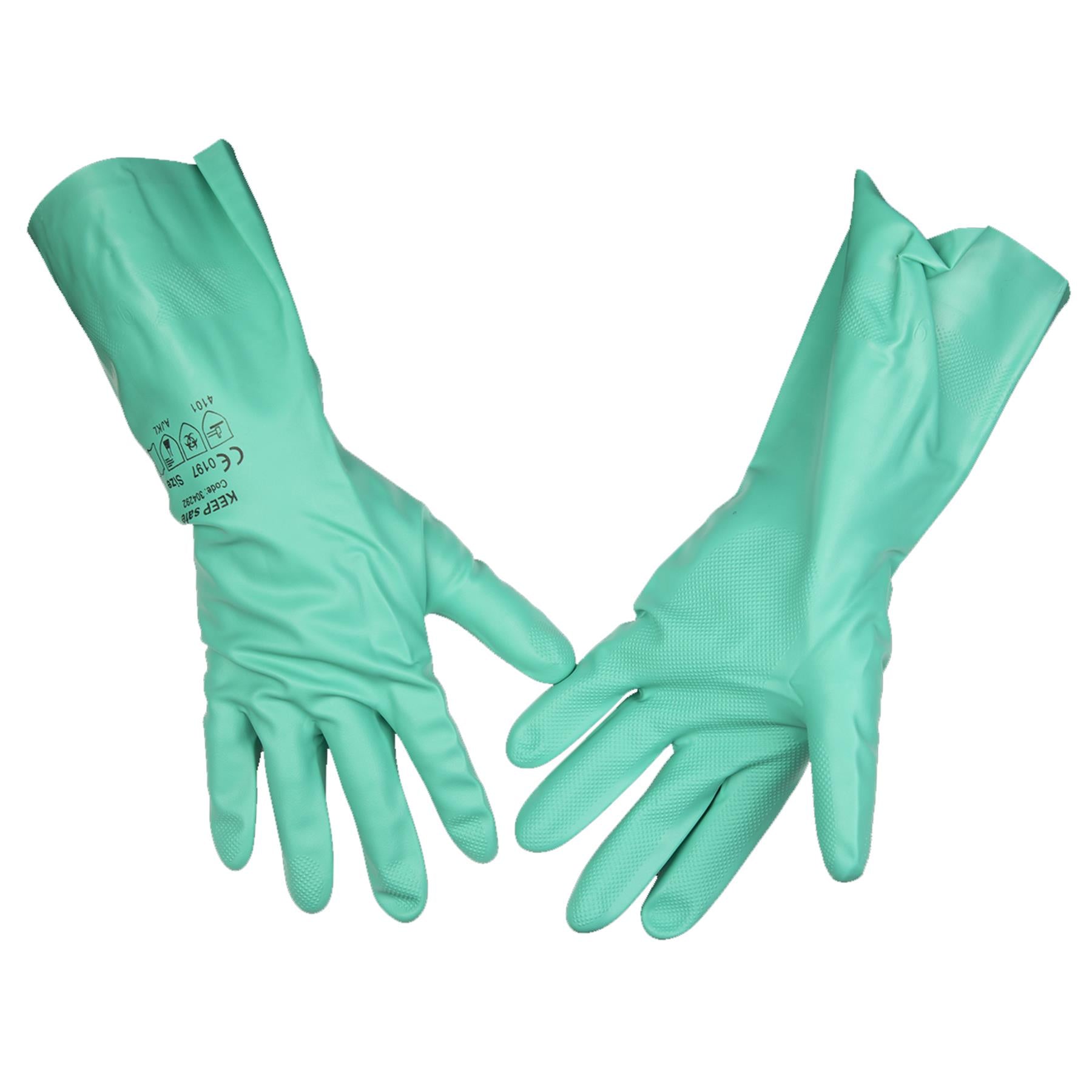 Sealey Nitrile Gauntlets for use with Thinners 355mm Cuffed Pair