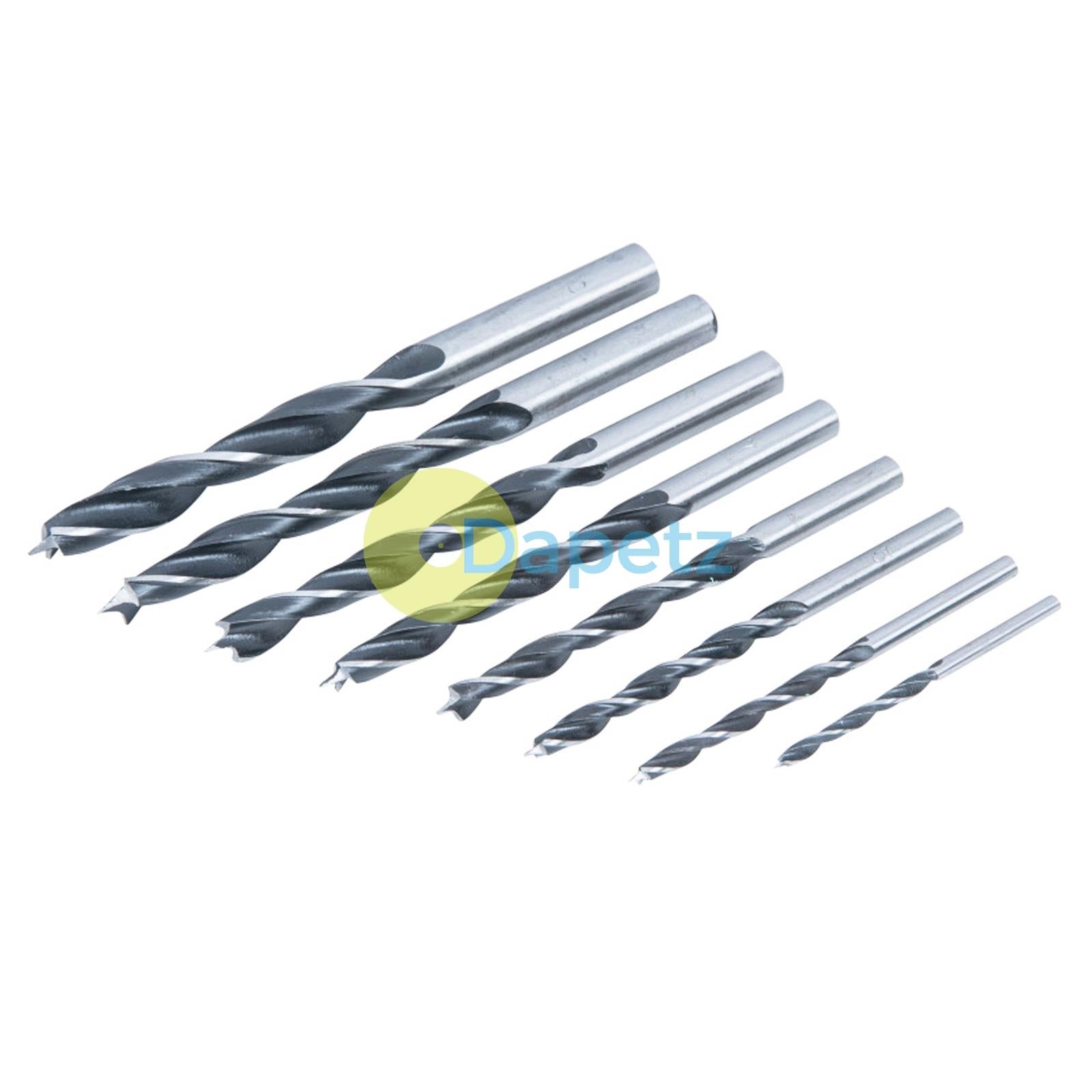 BlueSpot 5pc Brad Point Wood Drill Bit Set 4, 5, 6, 8 & 10mm Bits