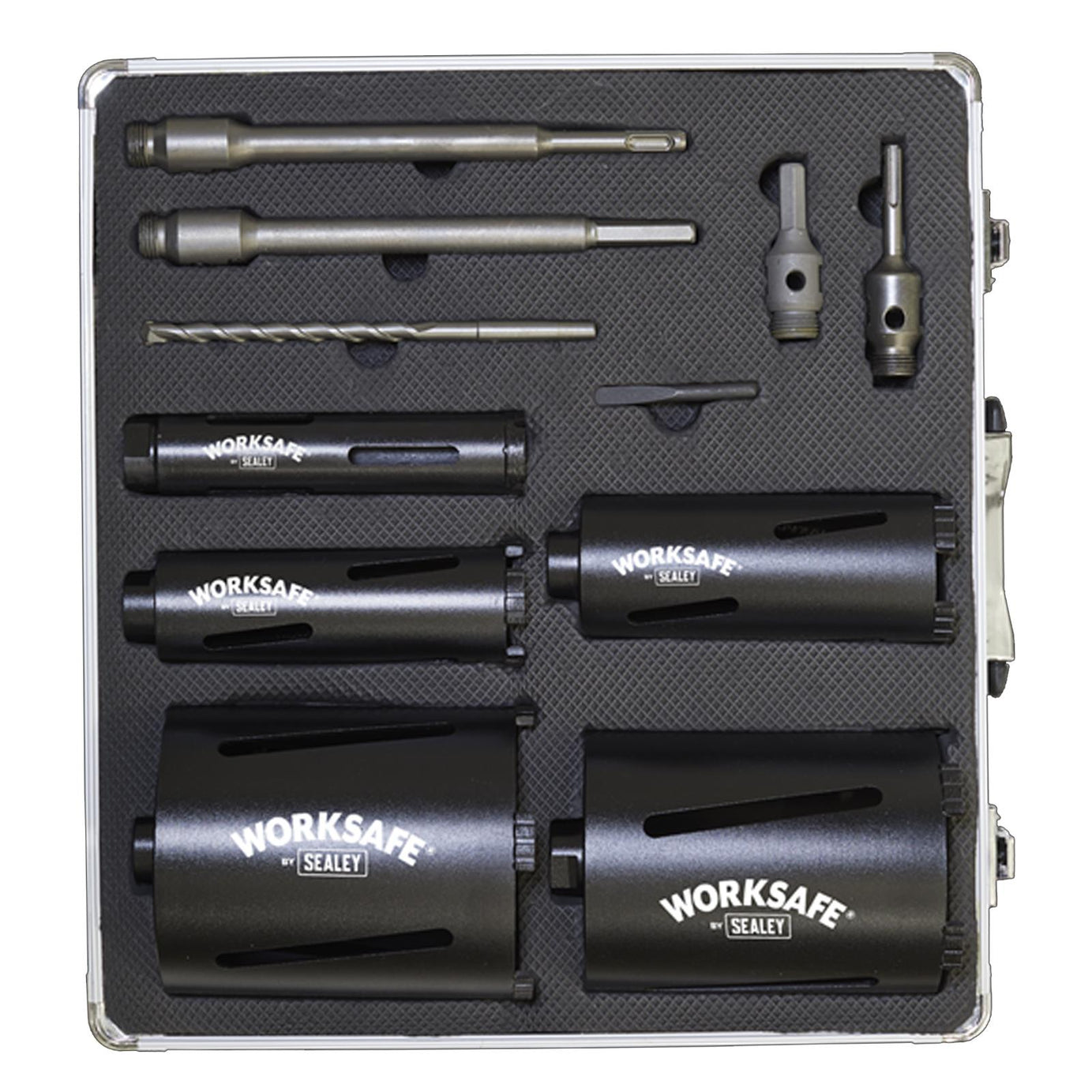 Sealey WDCKIT5 Diamond 5 Core Kit (38,52,65,117,127mm Cores with Adaptors)