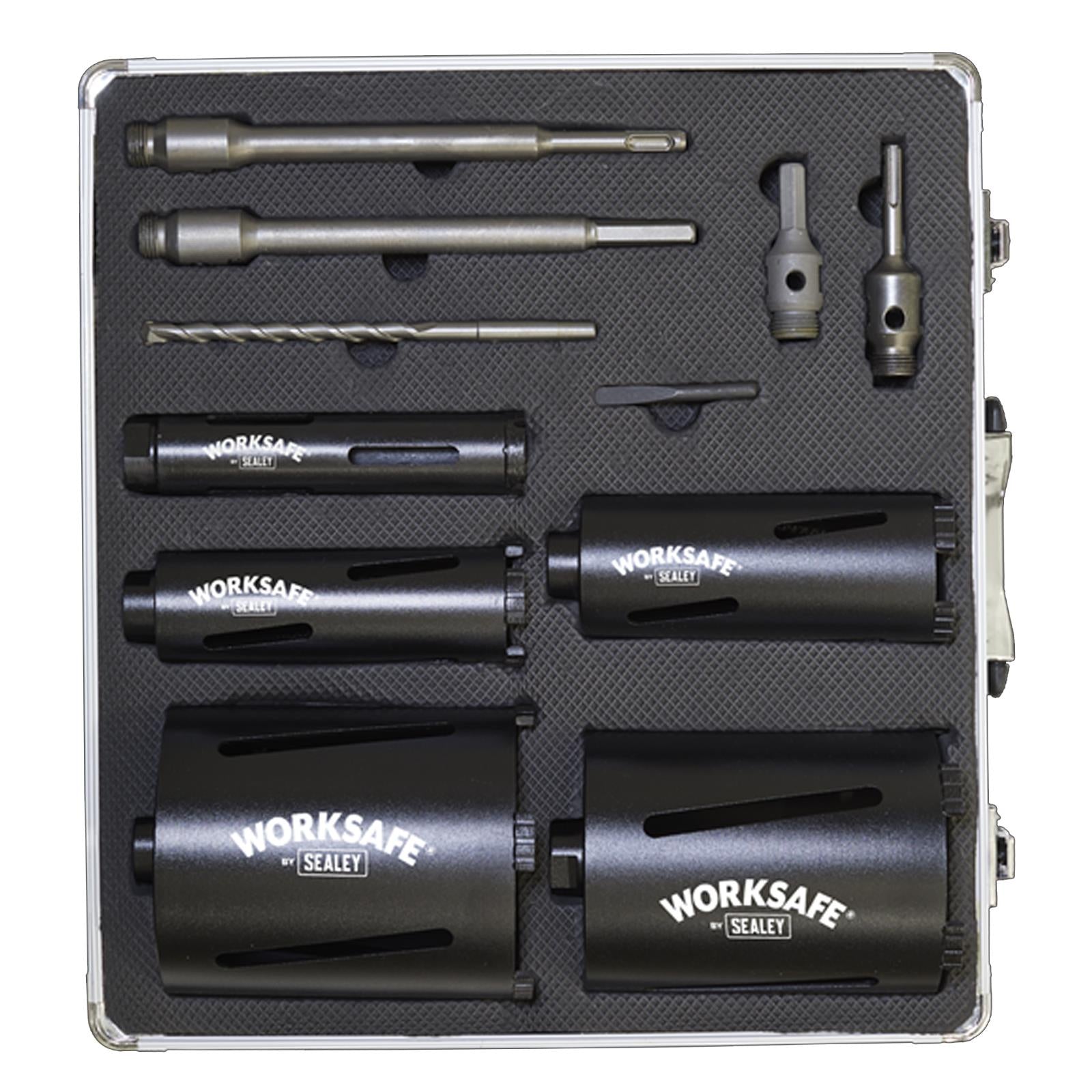 Sealey WDCKIT5 Diamond 5 Core Kit (38,52,65,117,127mm Cores with Adaptors)
