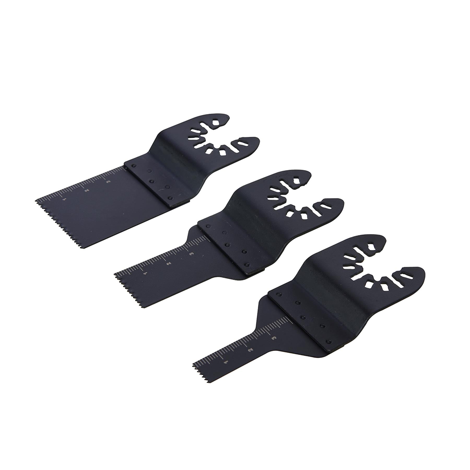 3Pc Multi-Cutter Saw Blade Set 10, 20 & 34mm Scraper Blade With Depth Markings