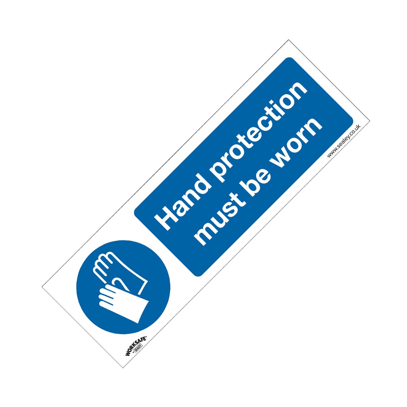 Sealey Safety Sign-Hand Protection Must Be Worn-Self-Adhes-Pk of 10
