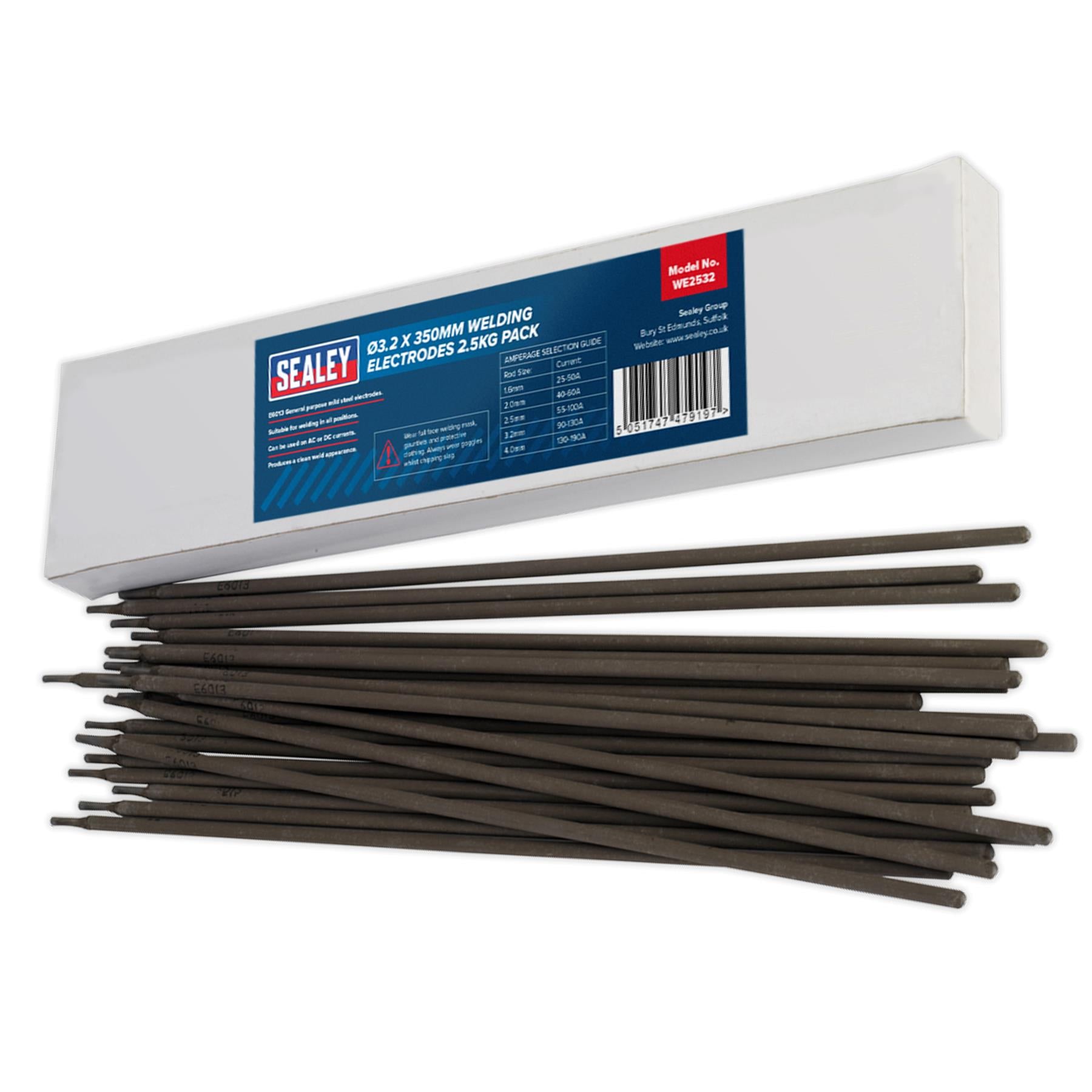Welding Electrodes 3.2 x 350mm 2.5kg Pack mild steel electrodes made Sealey