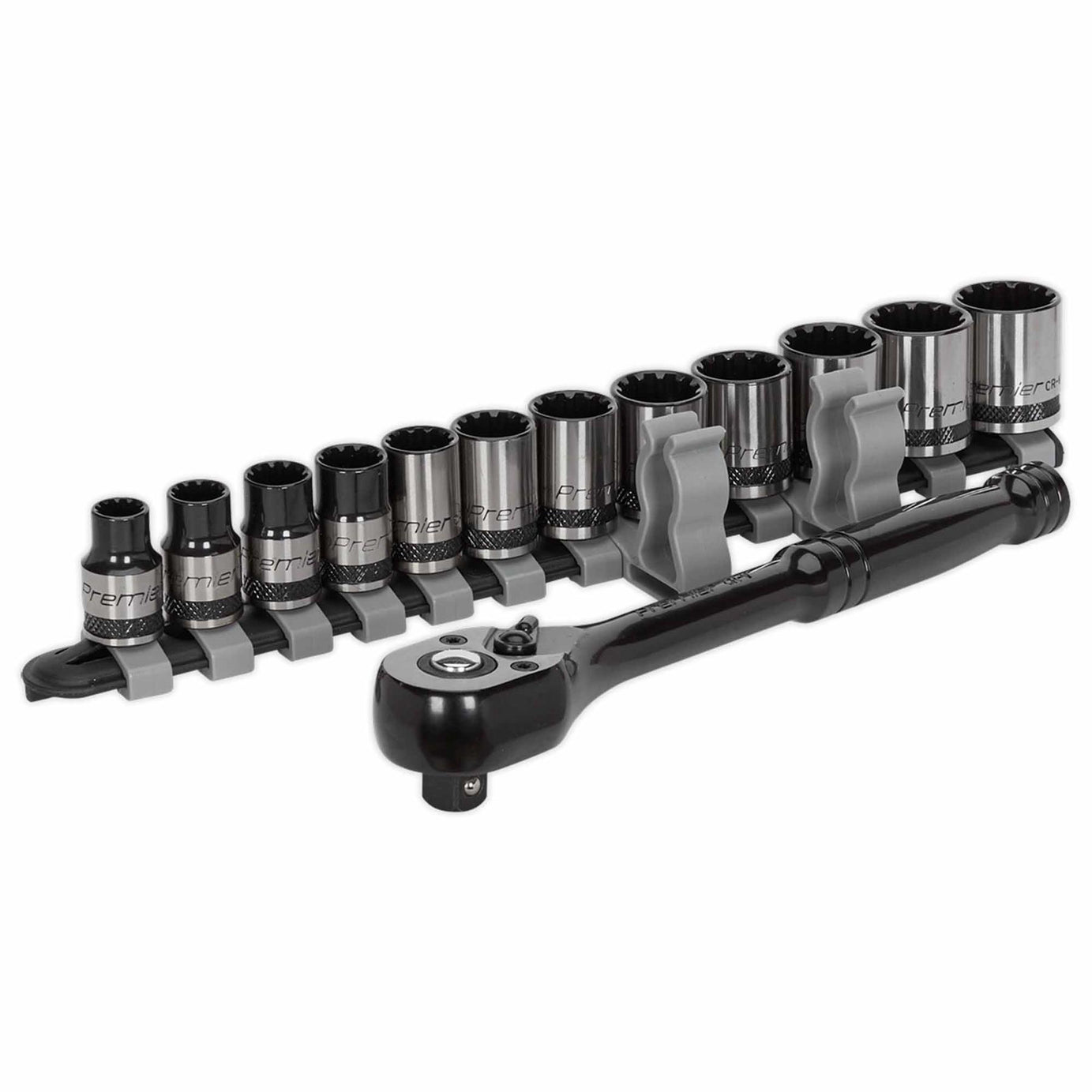 Sealey Socket Set 13pc 3/8"Sq Drive Total Drive Black Series