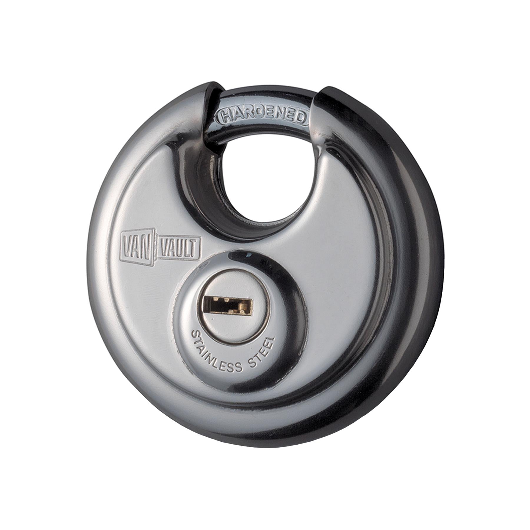 Van Vault Stainless Steel Disc Padlock 70mm