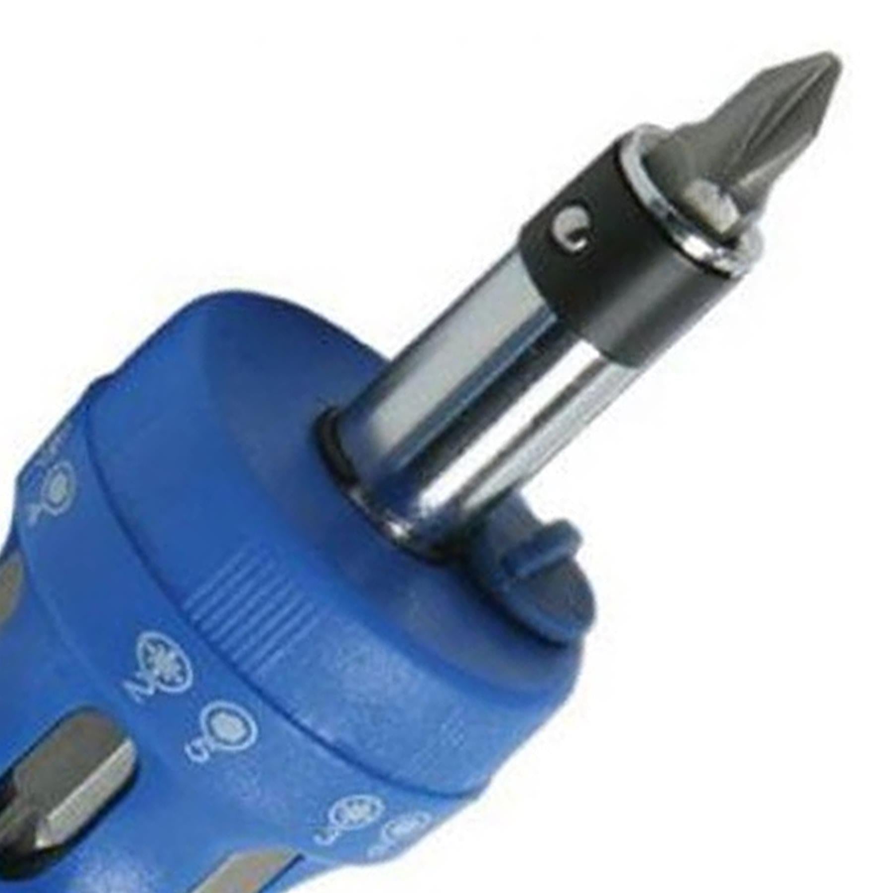 Stubby Ratchet Screwdriver with 12 in1 Hex Philips Pozi Slotted Bits