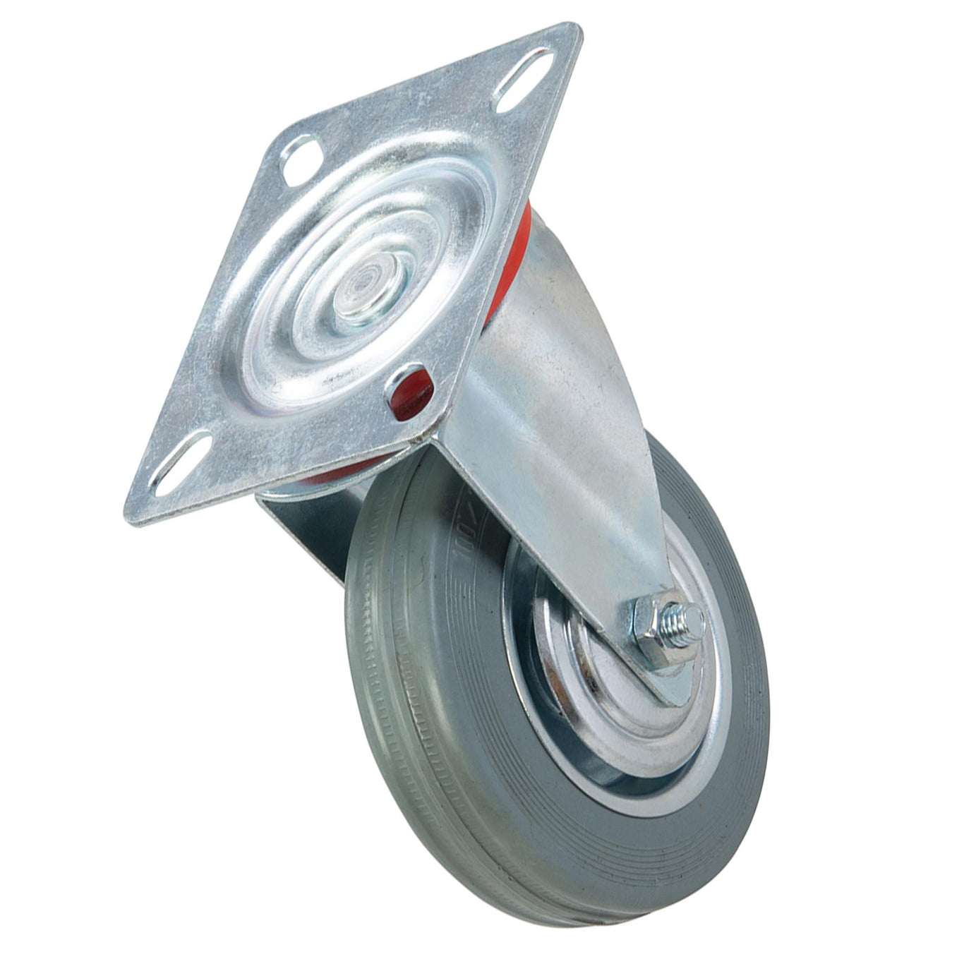 Swivel Rubber Castor - 100mm 70Kg With Non-Marking Tyre And Swivel Action
