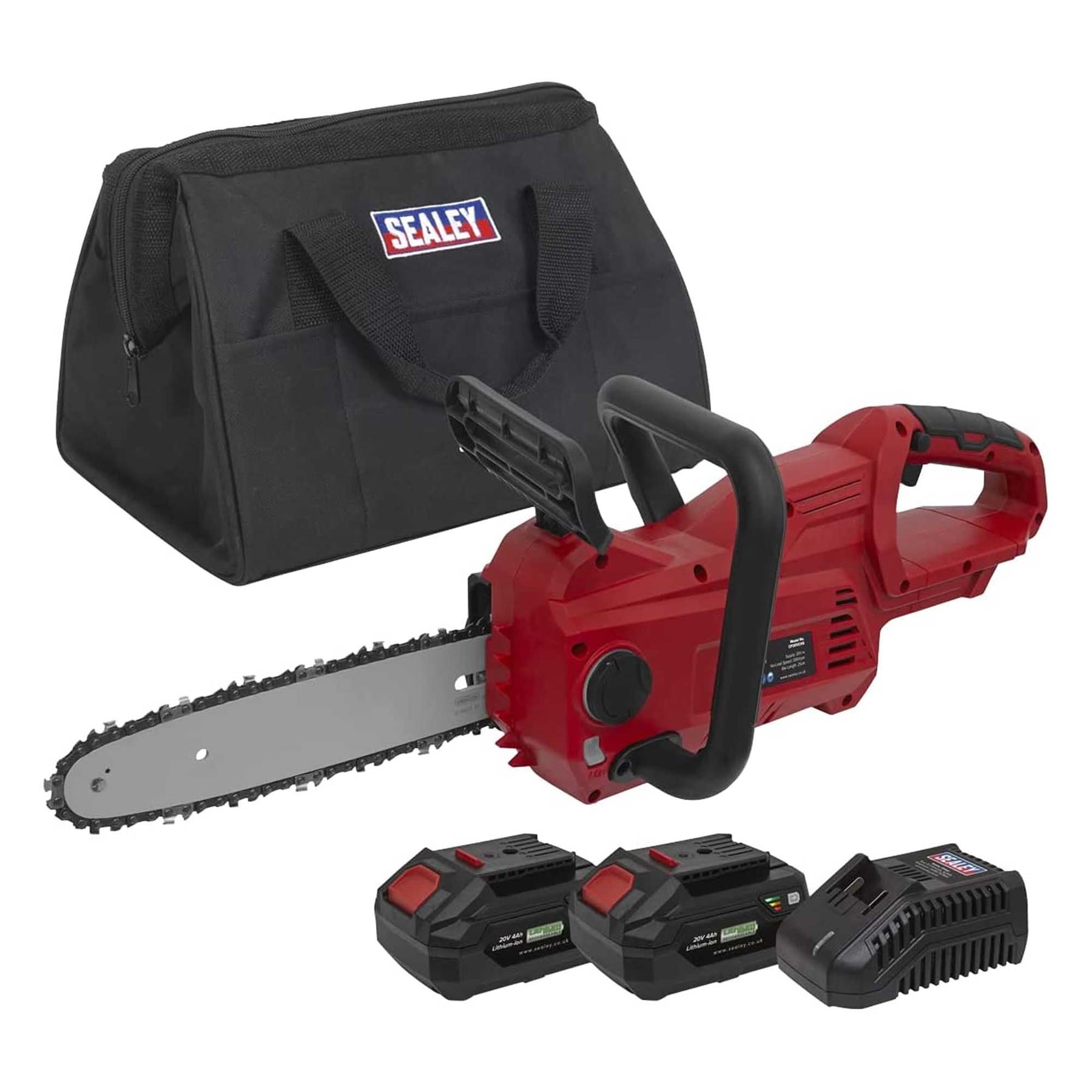 Sealey Cordless Chainsaw 25cm 20V SV20 Series Kit -  2 Batteries
