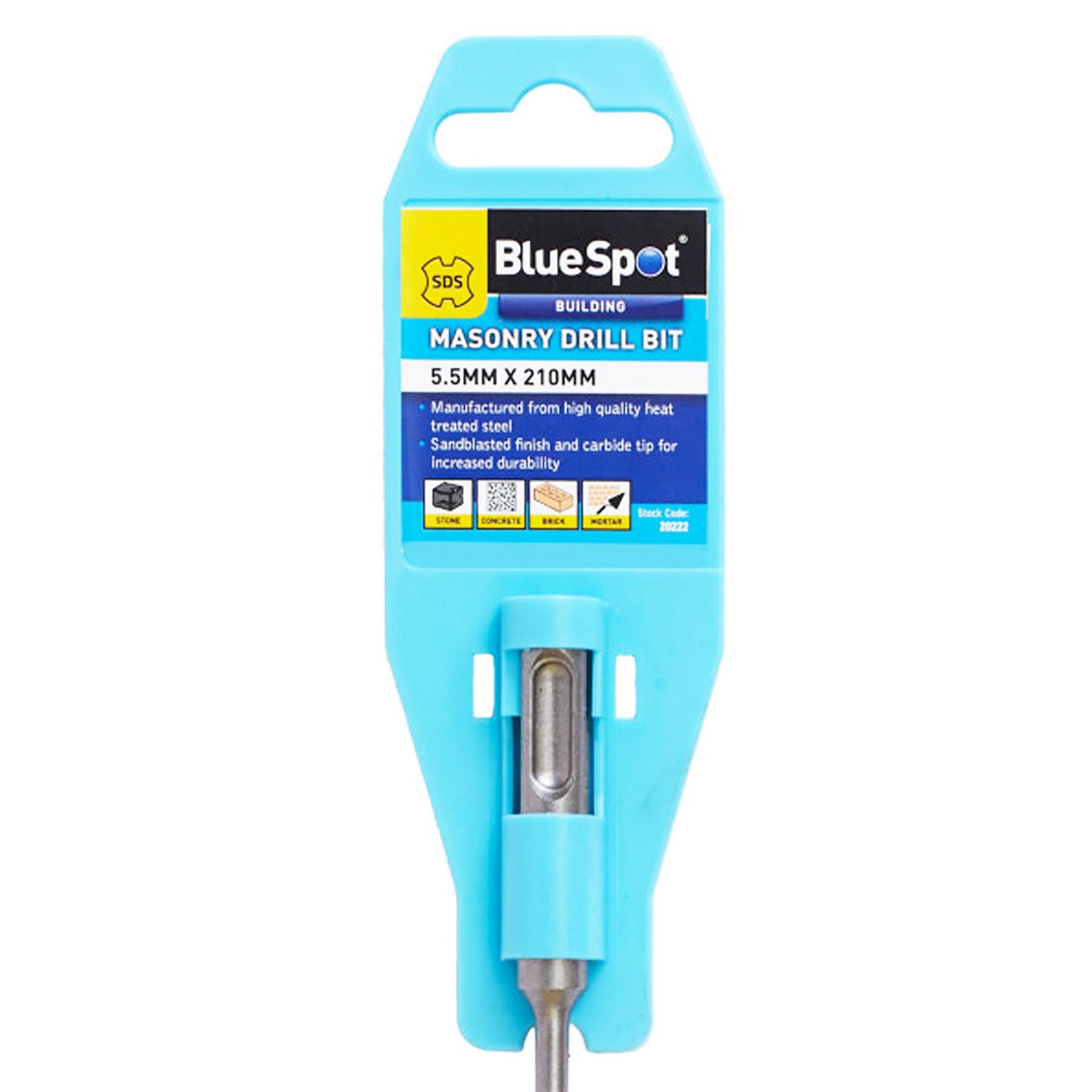 BlueSpot SDS + Plus 5.5mm x 210mm Masonry Hammer Drill Bits Brick Concrete Stone