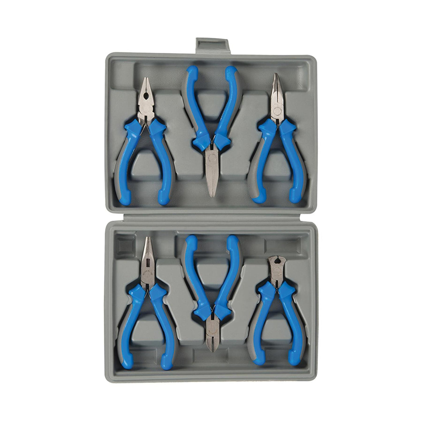 Mini Pliers Set Long, Flat & Bent Nose, Side/End Cutters, Combination 6pc Set