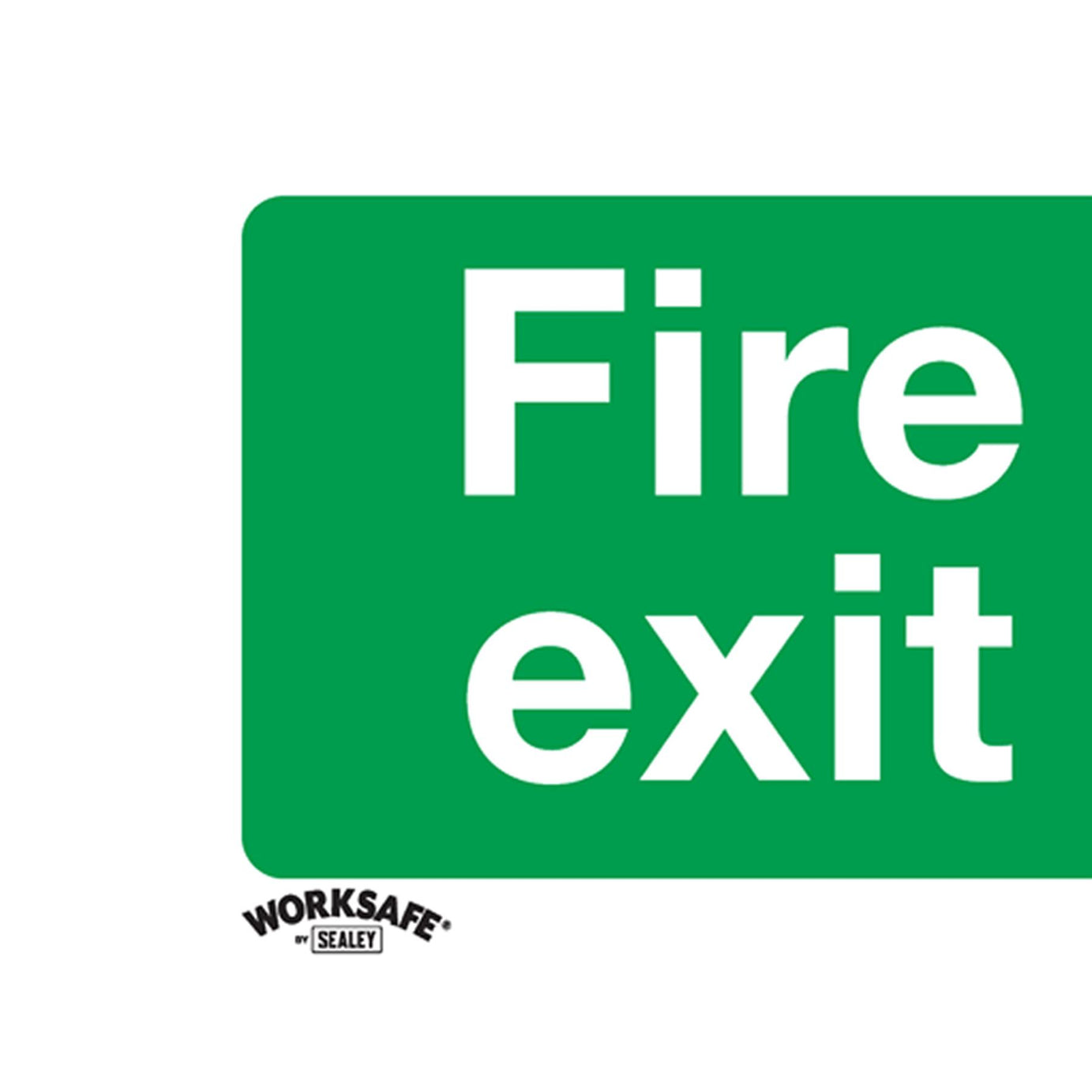Sealey Safety Sign - Fire Exit (Right) - Self-Adh. Vinyl - Pk of 10