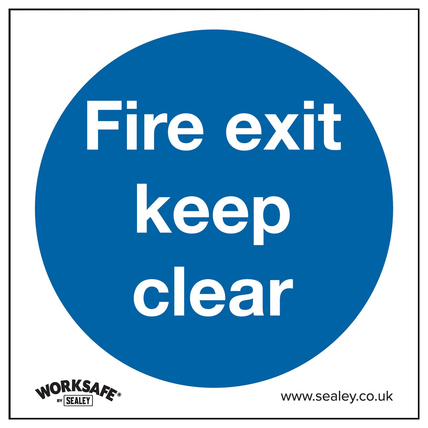 Mandatory Safety Sign - Fire Exit Keep Clear - Rigid Plastic