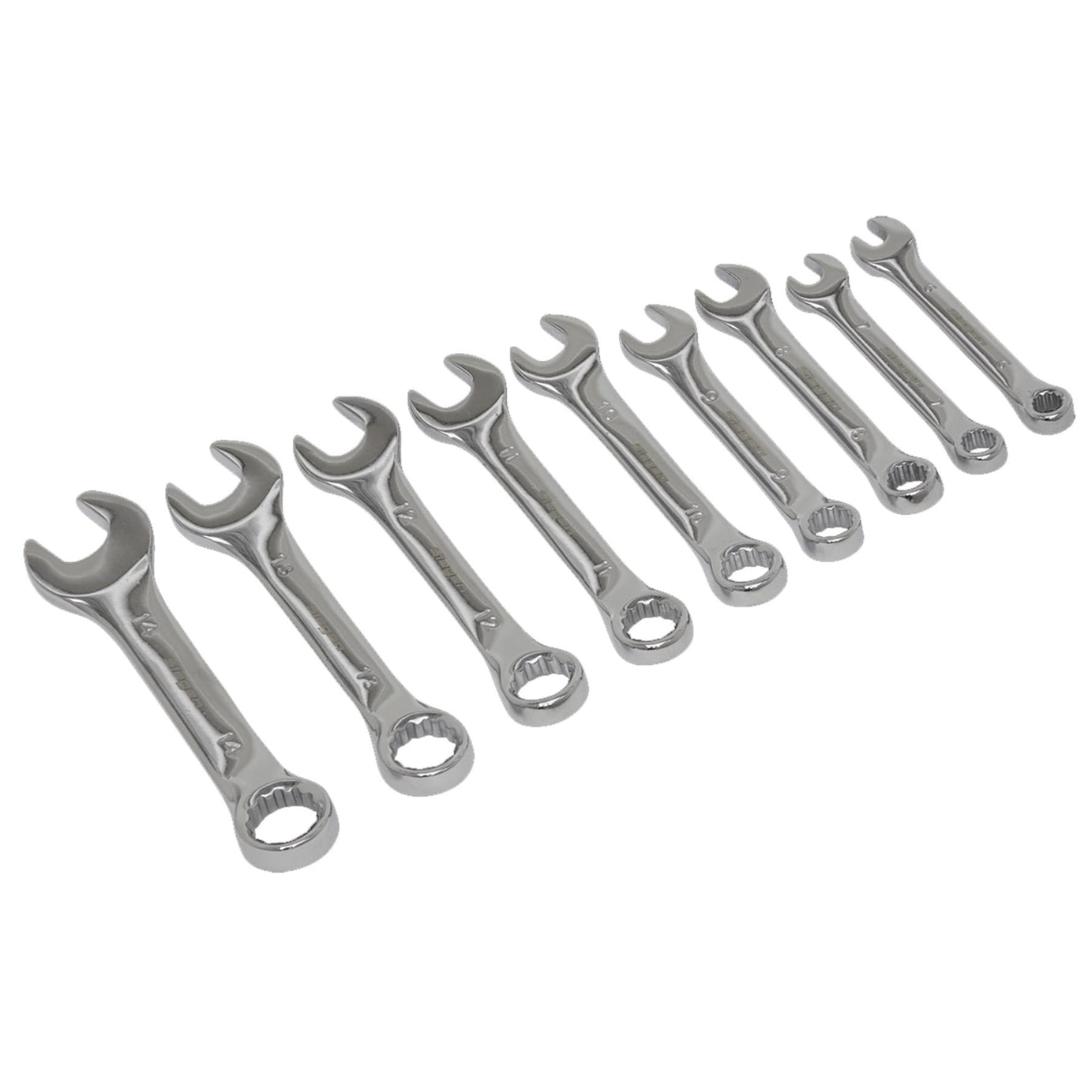 Sealey Stubby Combination Spanner Set 9pc Metric