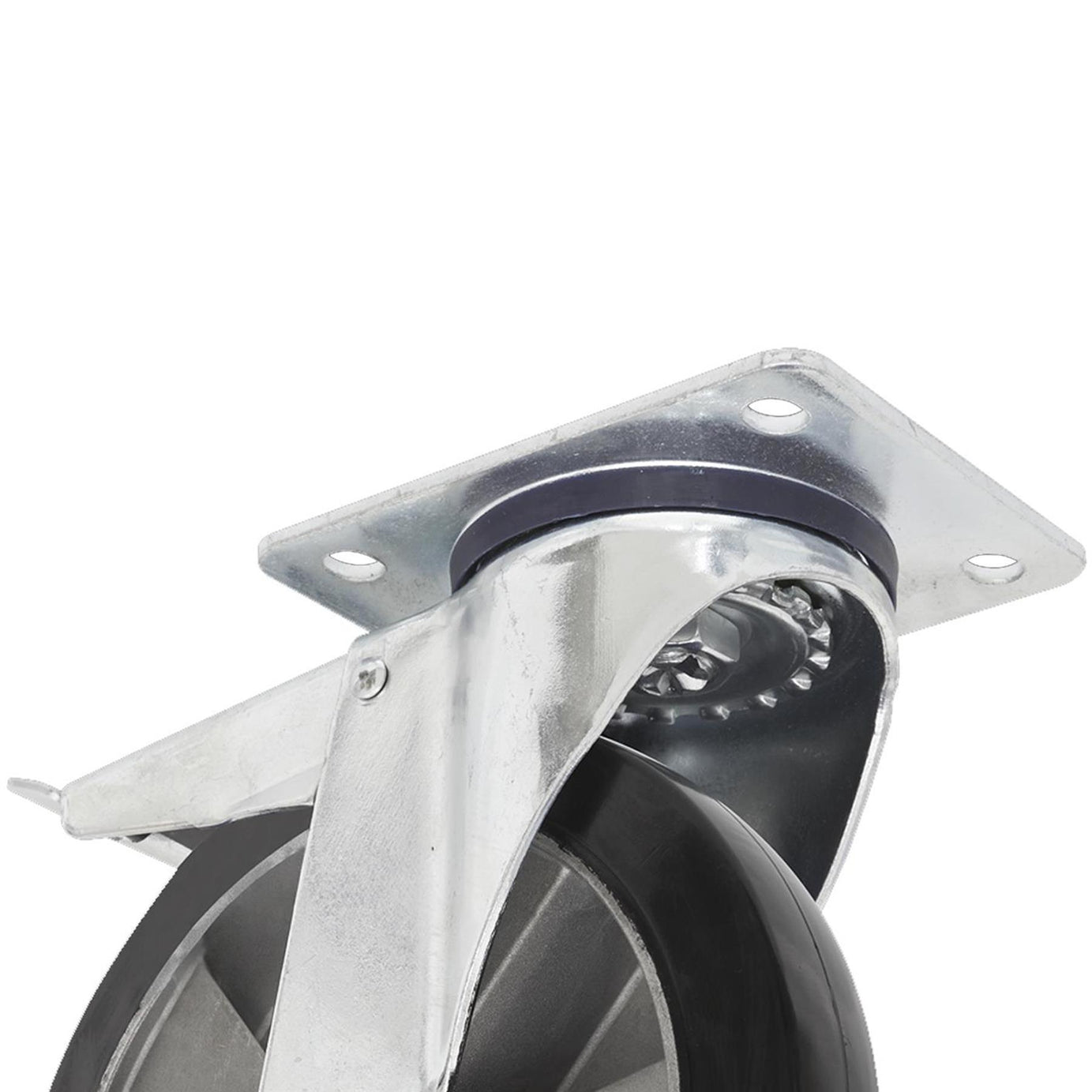 Sealey Heavy-Duty Rubber Castor Wheel Swivel with Total Lock 200mm