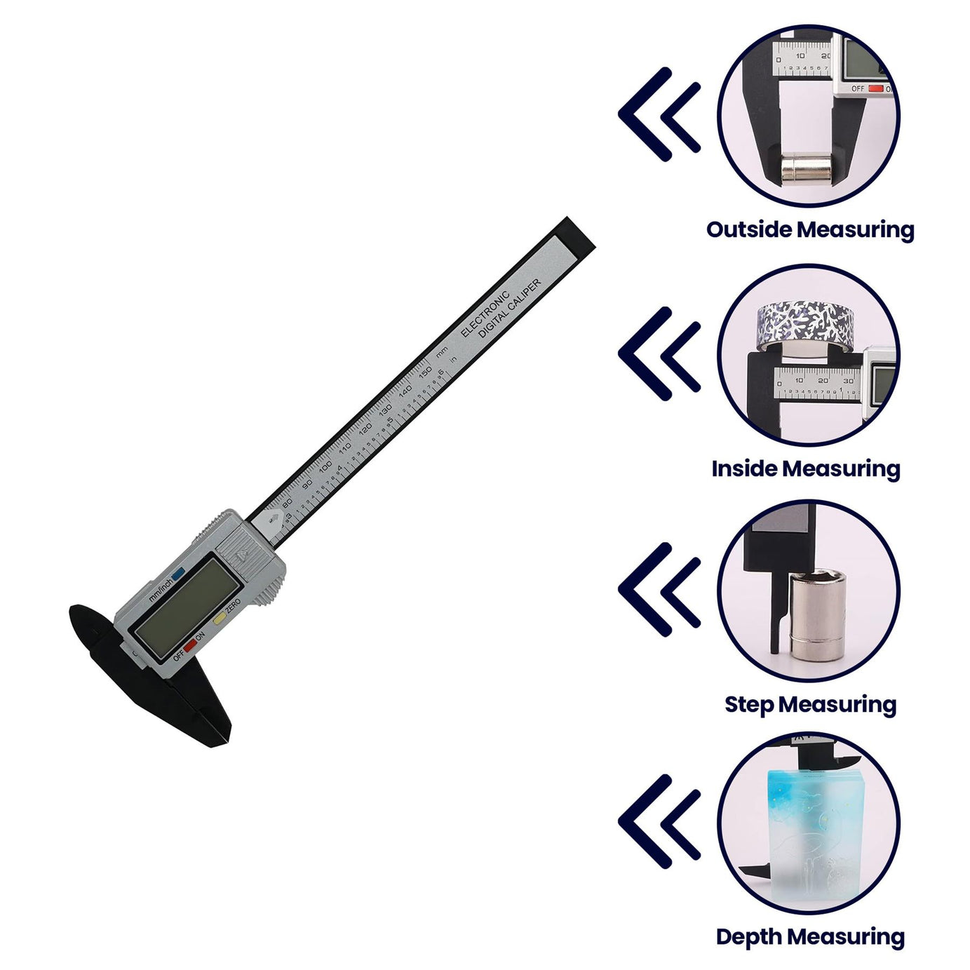 6'' LCD Digital Vernier Caliper Micrometer Measure Tool Gauge Ruler 150mm