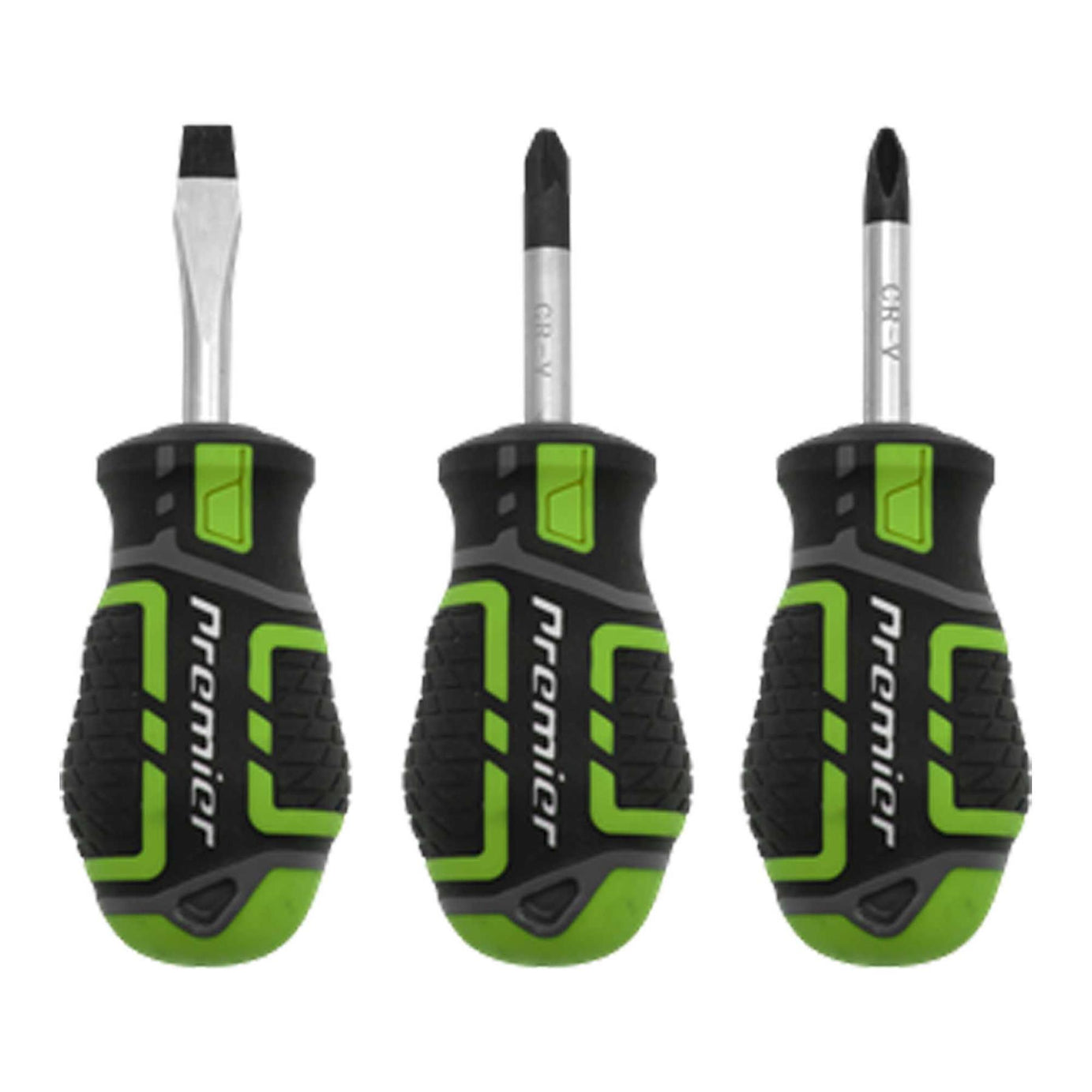 Sealey Screwdriver Set 3pc GripMAX� Stubby - Hi Vis