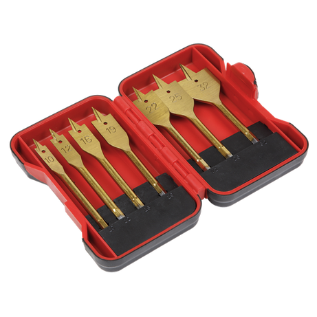 Sealey Flat Wood Drill Bit Set 7pc 1/4"Hex Shank