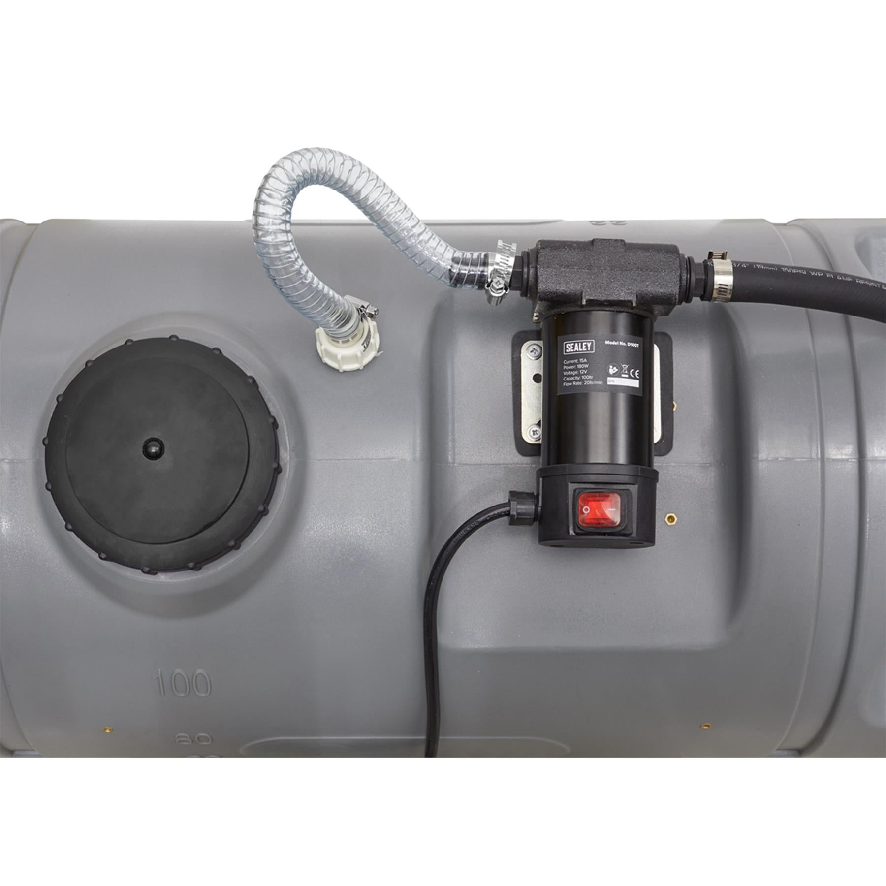 Sealey Portable Diesel Tank 100L 12V electric pump D100T