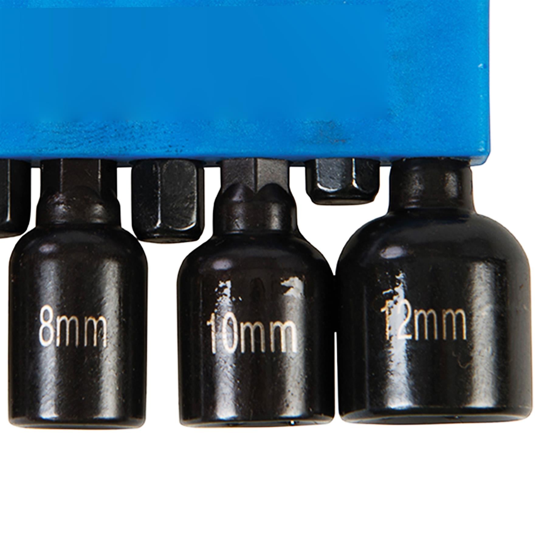 Magnetic Nut Driver Set 5  12mm Hex Drive Drill Socket Use With Power Drills