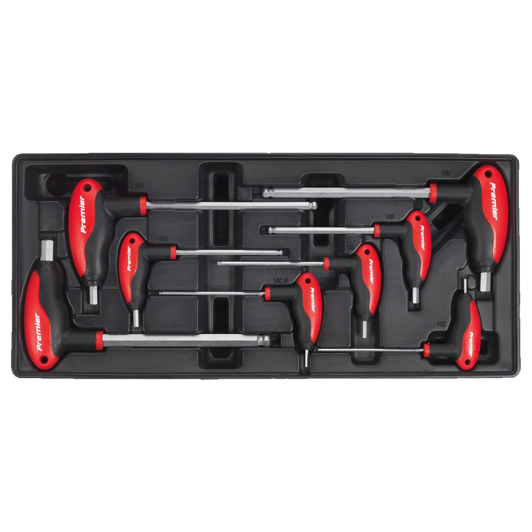 Sealey Tool Tray with T-Handle Ball-End Hex Key Set 8pc